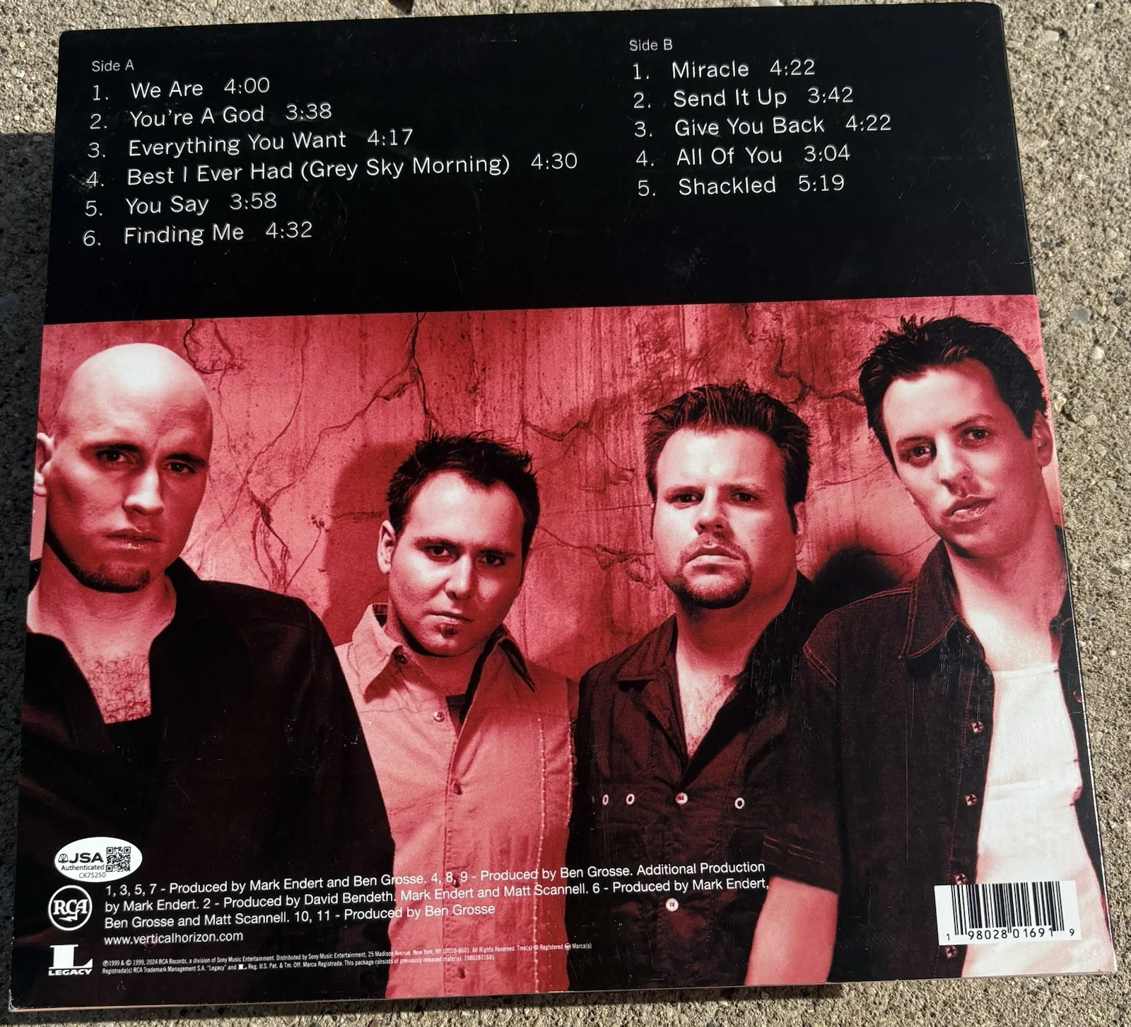 VERTICAL HORIZON Matt Scannell SIGNED Orange Vinyl JSA COA Everything You Want, изображение 2