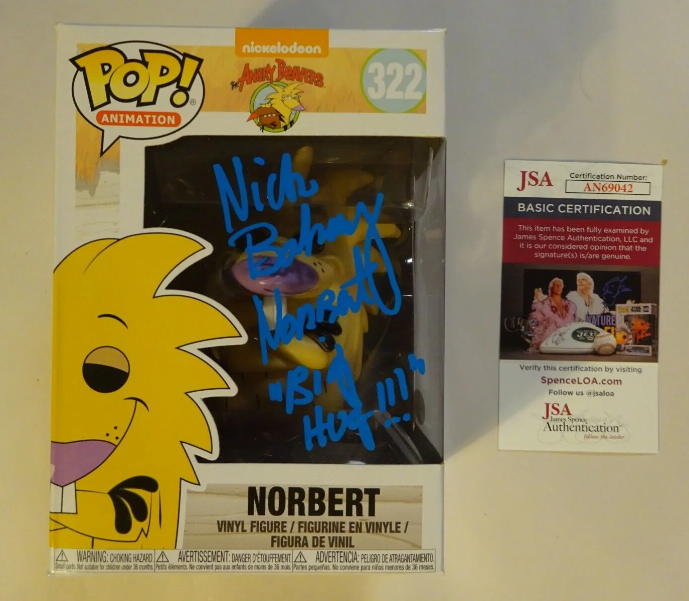 Nick Bakay — Signed The Angry Beavers Nick Bakay Autographed Norbert #322 Funko Pop JSA COA