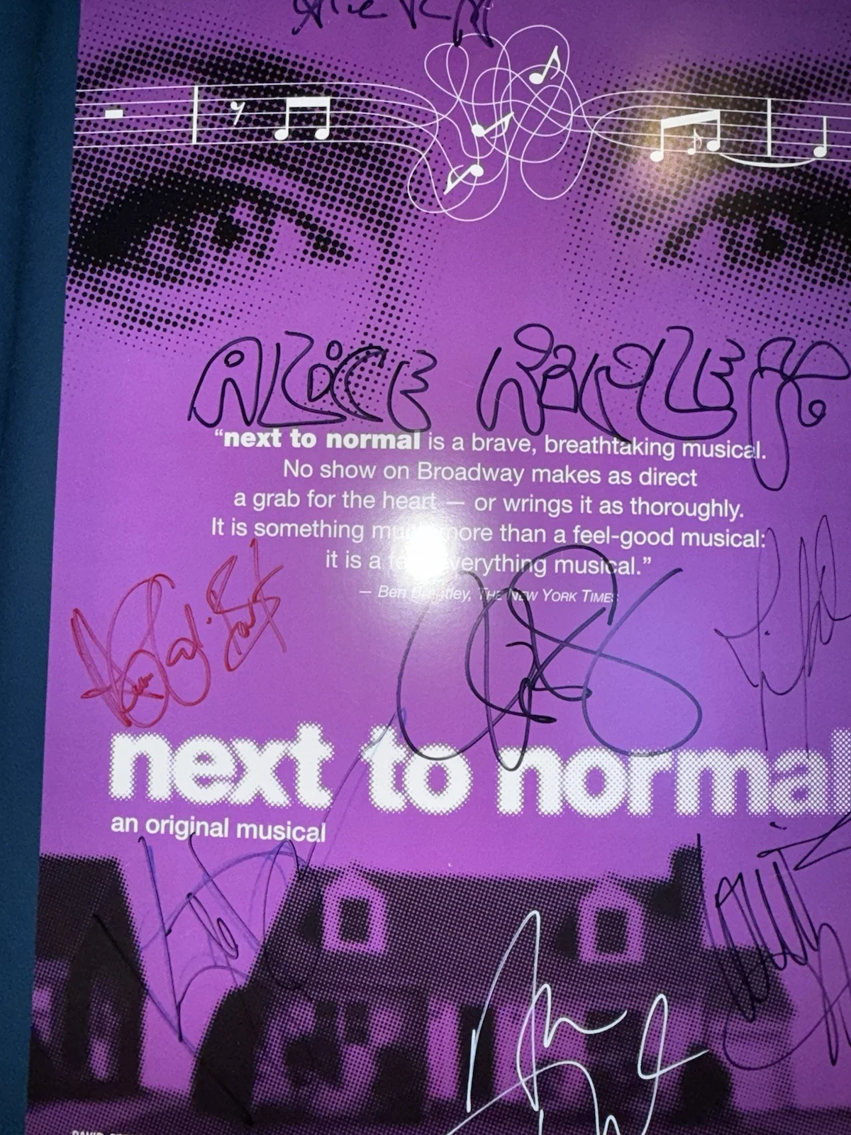 Next To Normal FULL ORIGINAL CAST TVEIT ALICE RIPLEY signed Broadway Musical, изображение 3