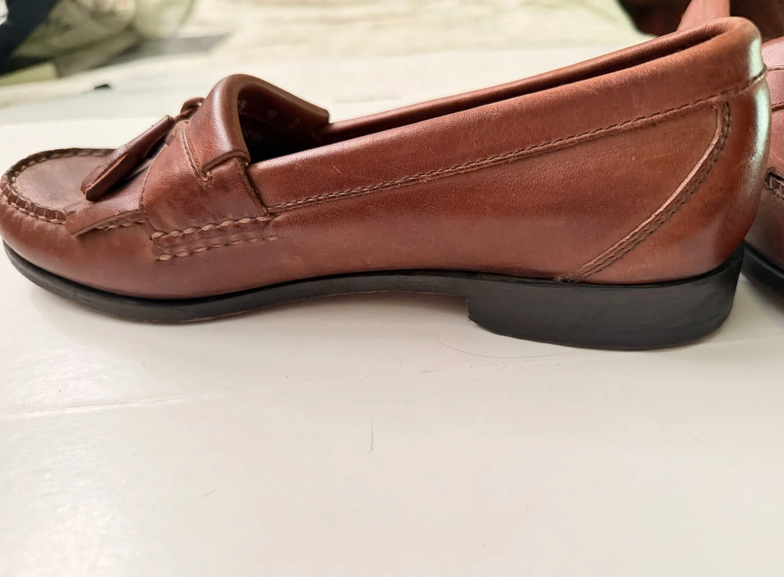 Johnston & Murphy brown slip on loafers, oxfords sz 9, good, изображение 3