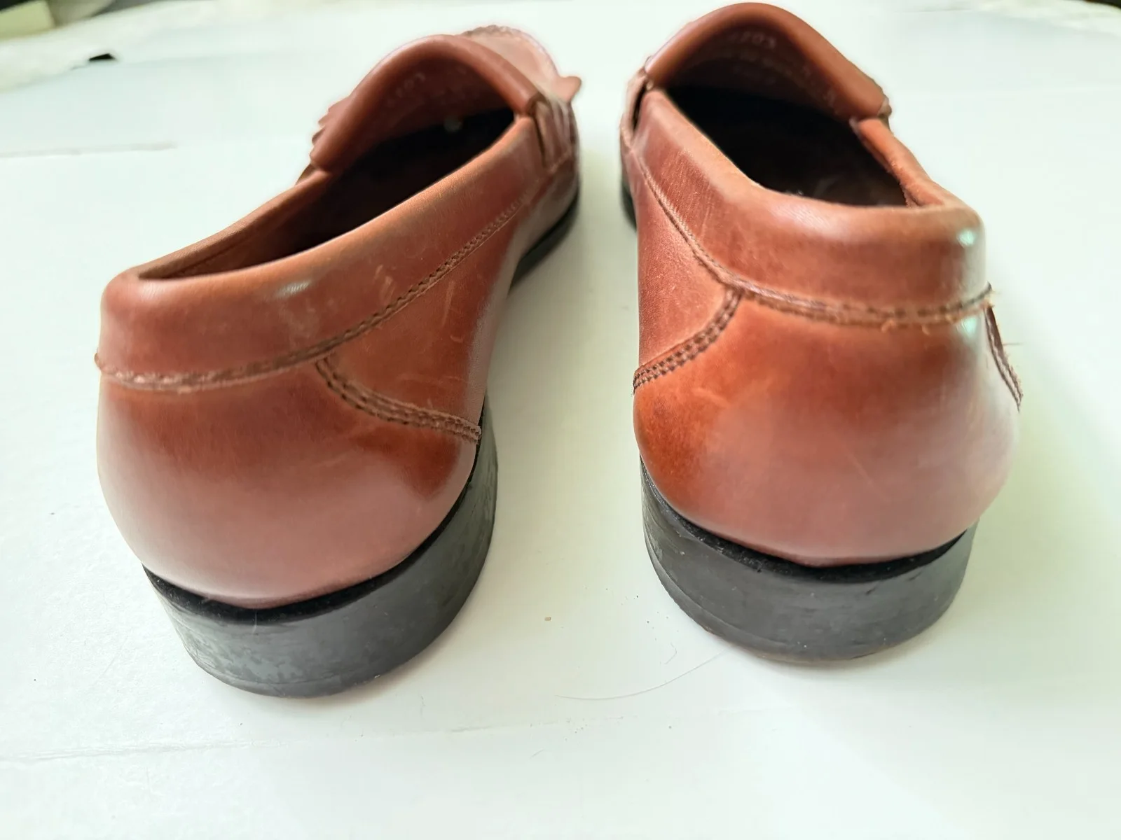 Johnston & Murphy brown slip on loafers, oxfords sz 9, good, изображение 4