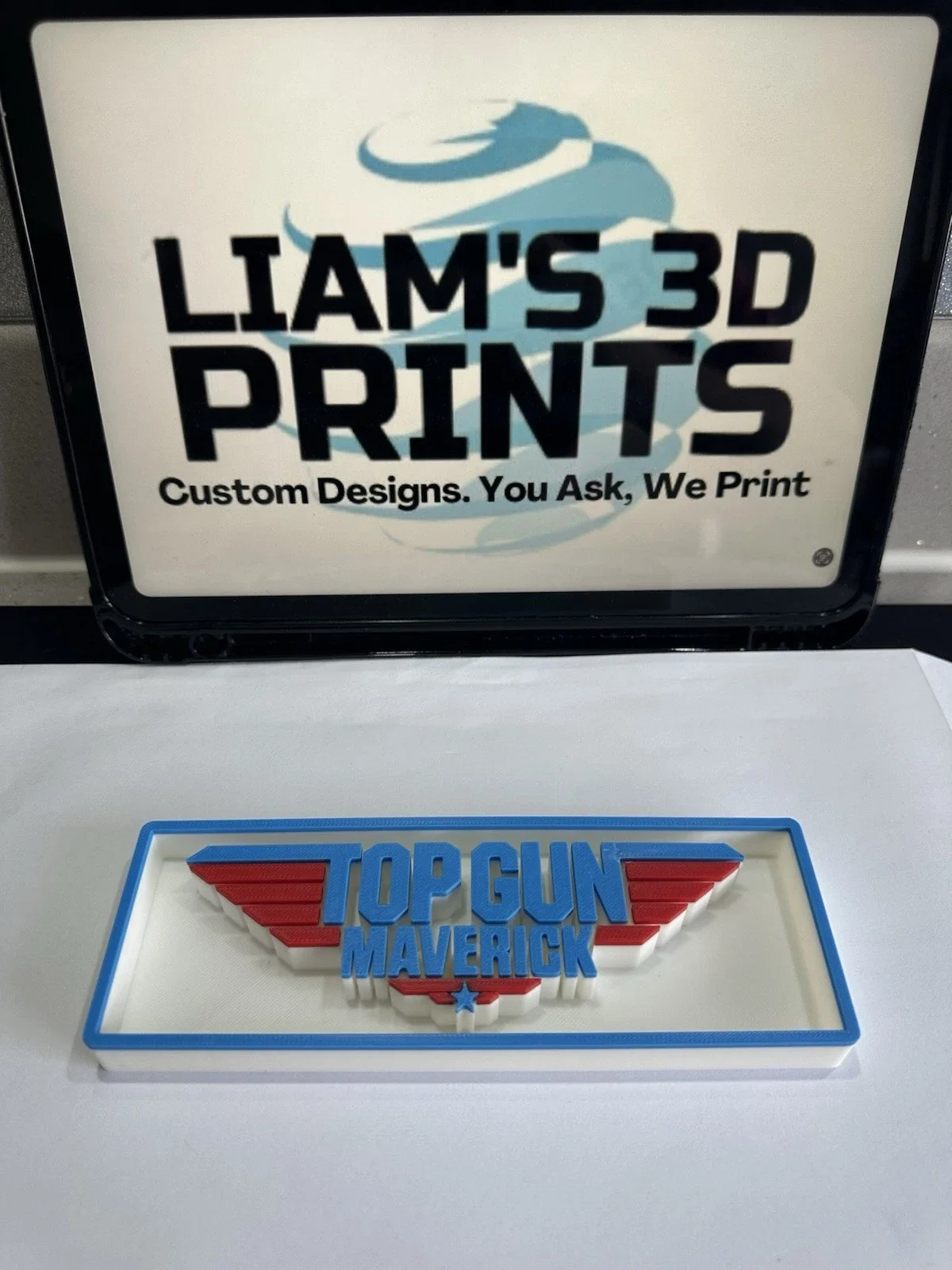 Decorative Top Gun Maverick Film Box Sign Logo Shelf Display 2 Sizes, изображение 2