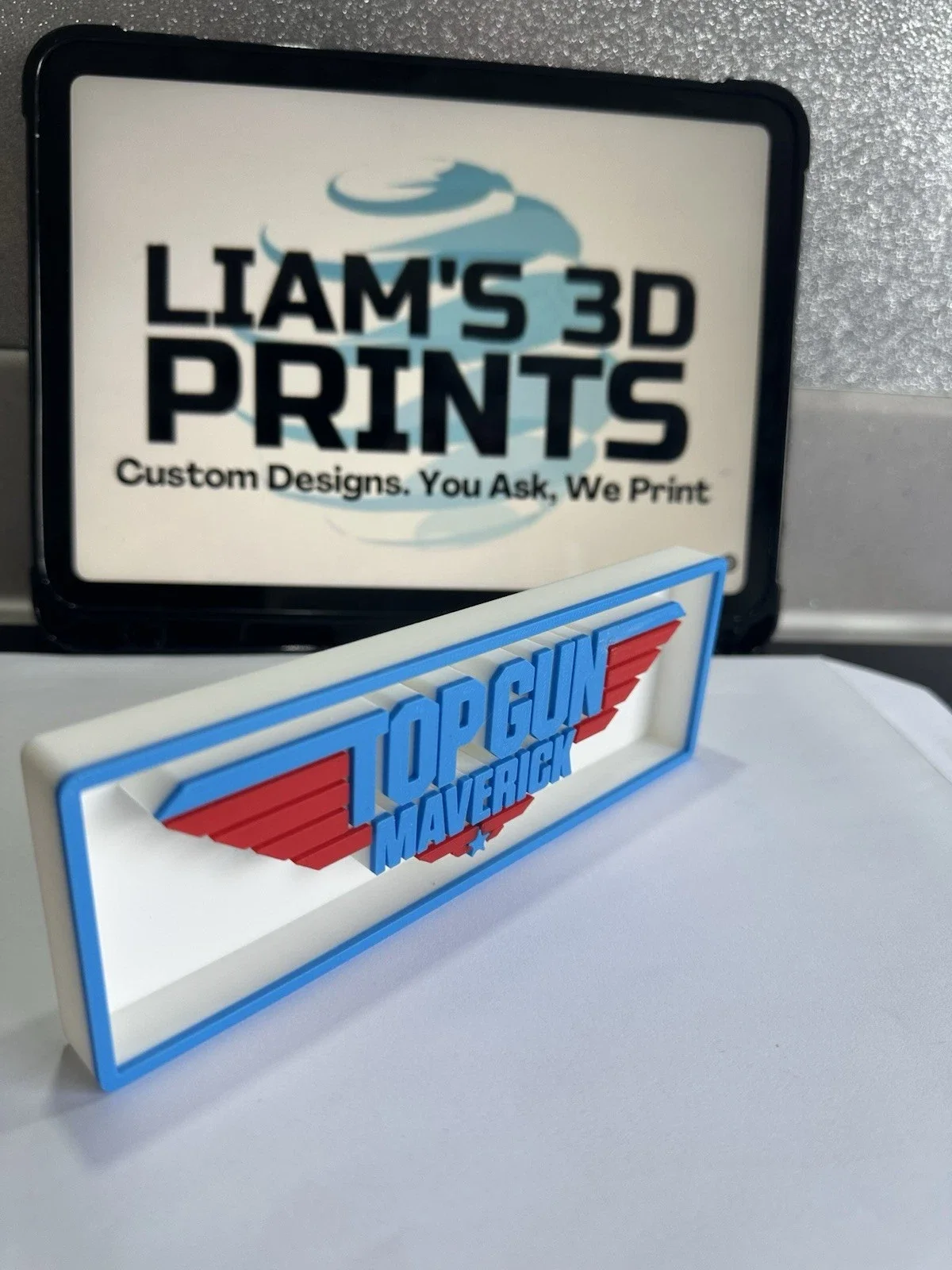 Decorative Top Gun Maverick Film Box Sign Logo Shelf Display 2 Sizes, изображение 3