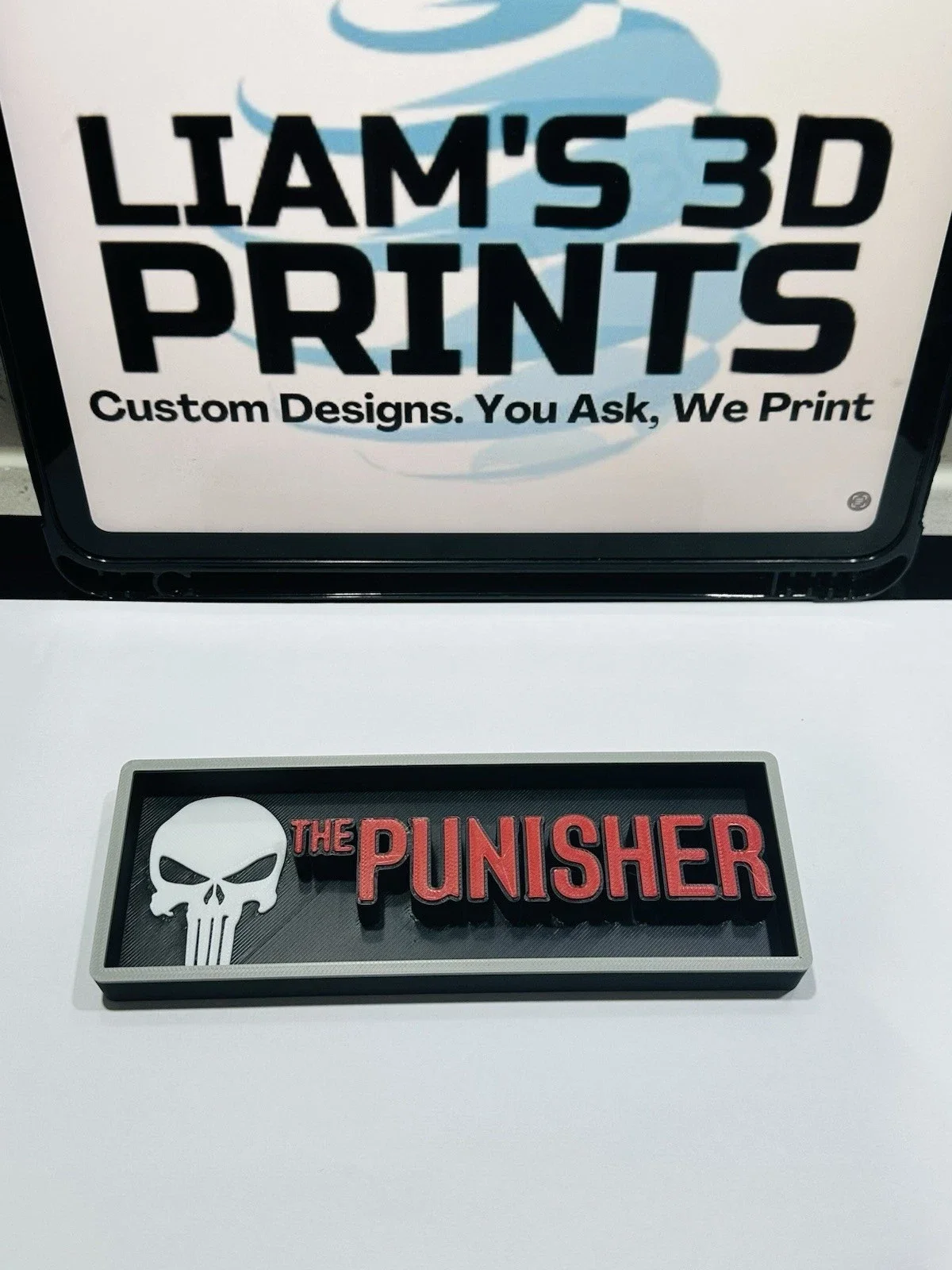 Decorative The Punisher Marvel Film Box Sign Logo Shelf Display 2 Sizes, image 3