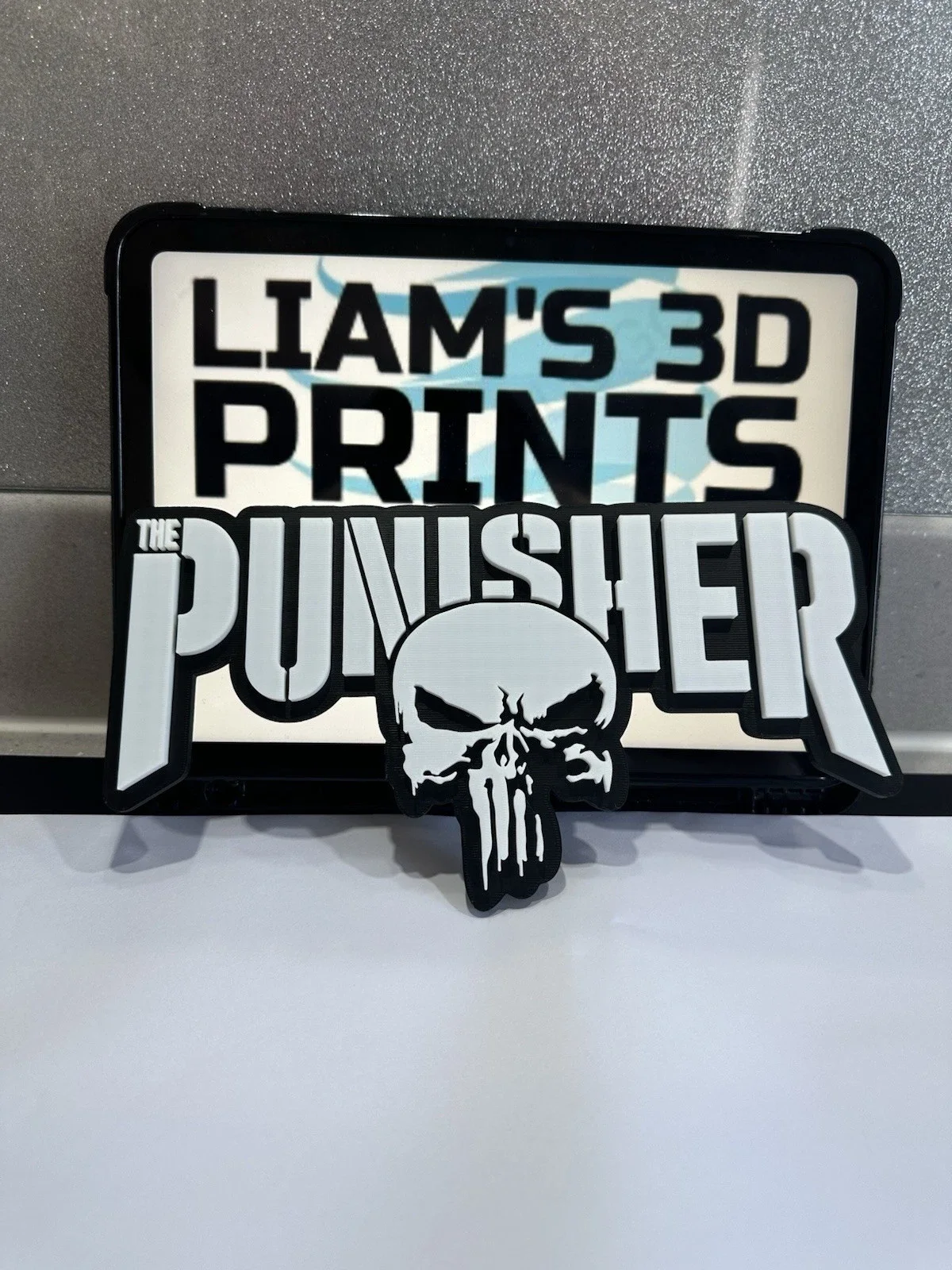 Decorative The Punisher Marvel Character Logo 3D Print Wall Display, image 2