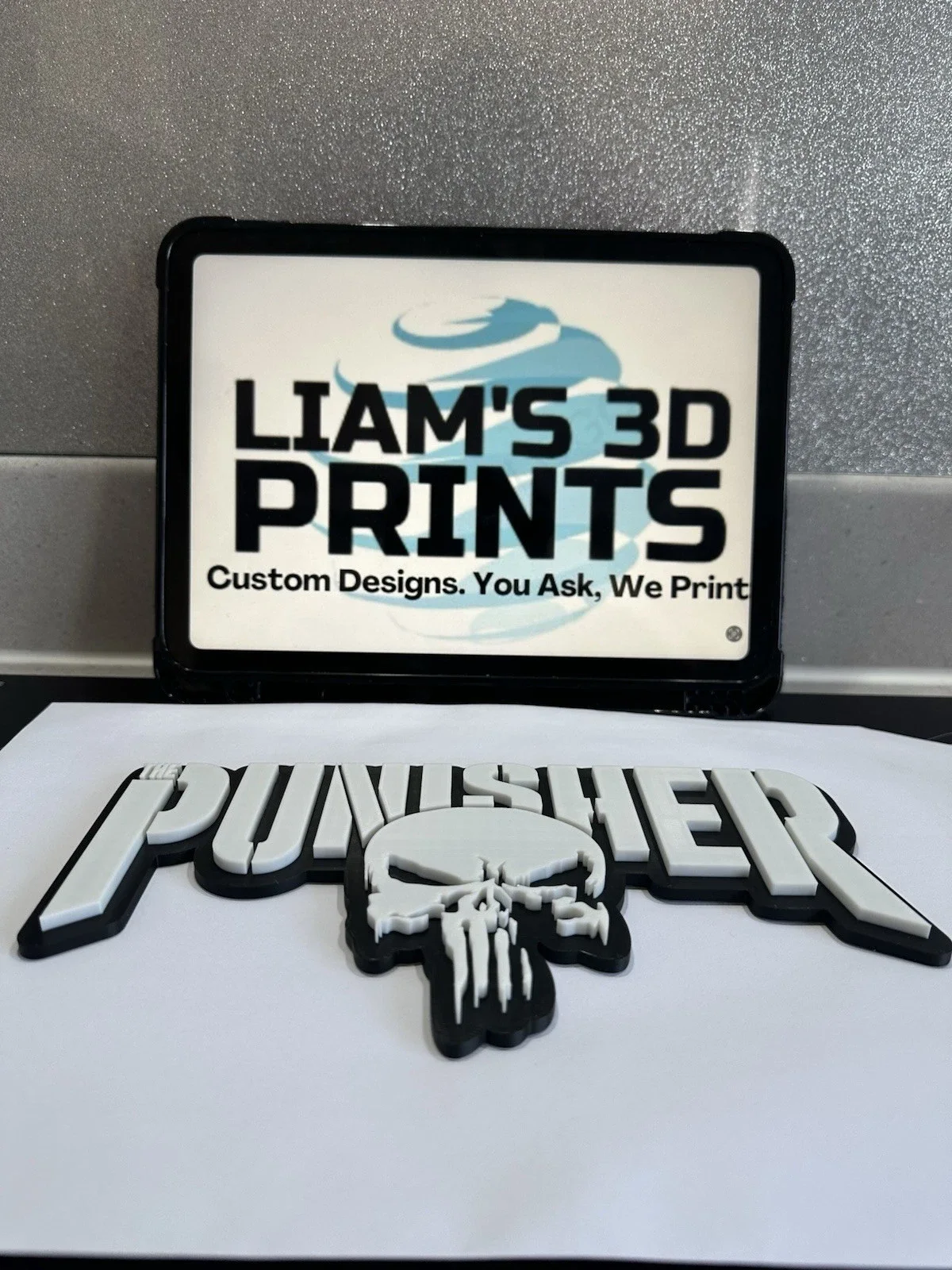 Decorative The Punisher Marvel Character Logo 3D Print Wall Display, image 3