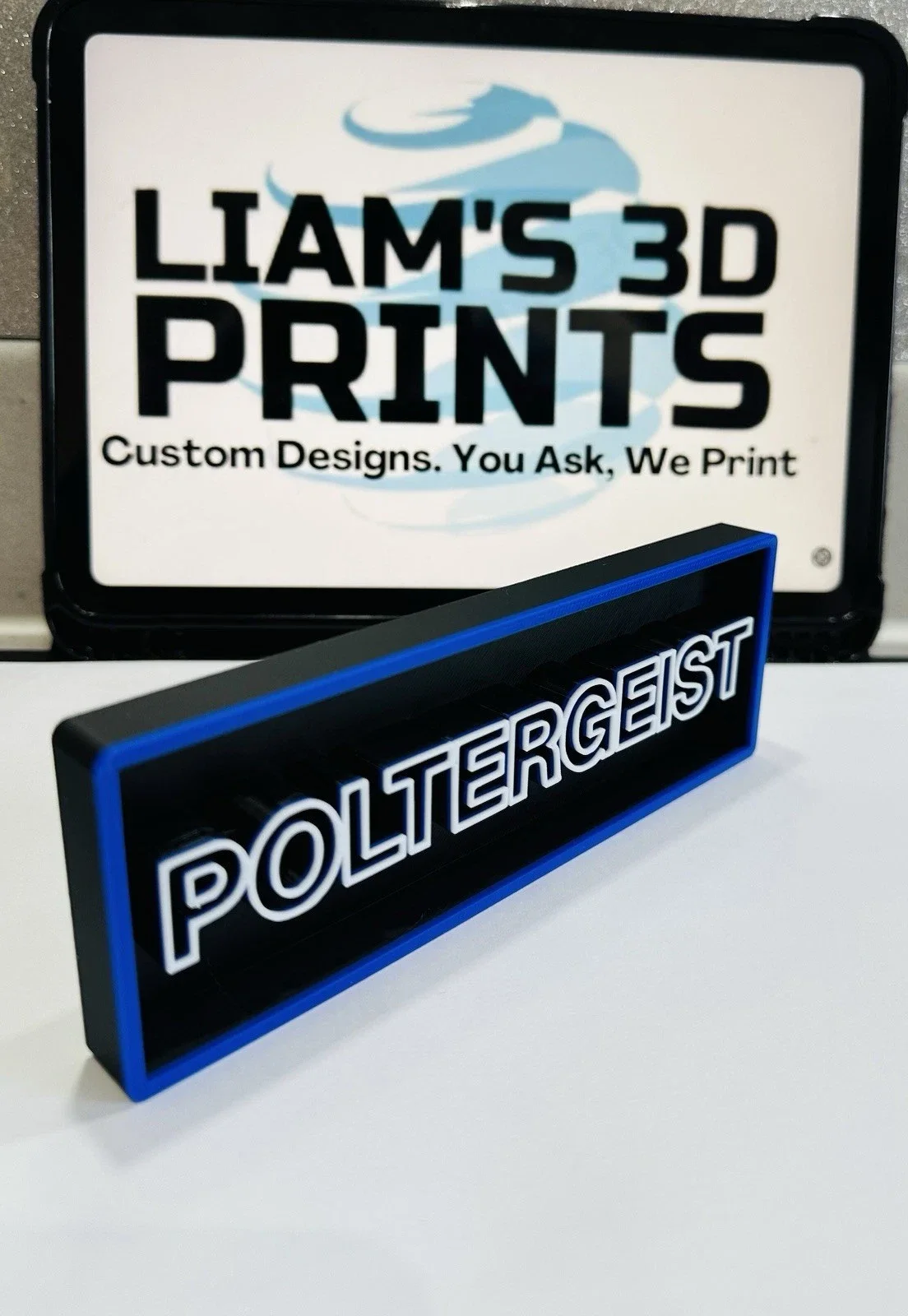 Decorative Poltergeist Box Sign Shelf Wall Logo Display Film 3D Print 2 Sizes, изображение 3