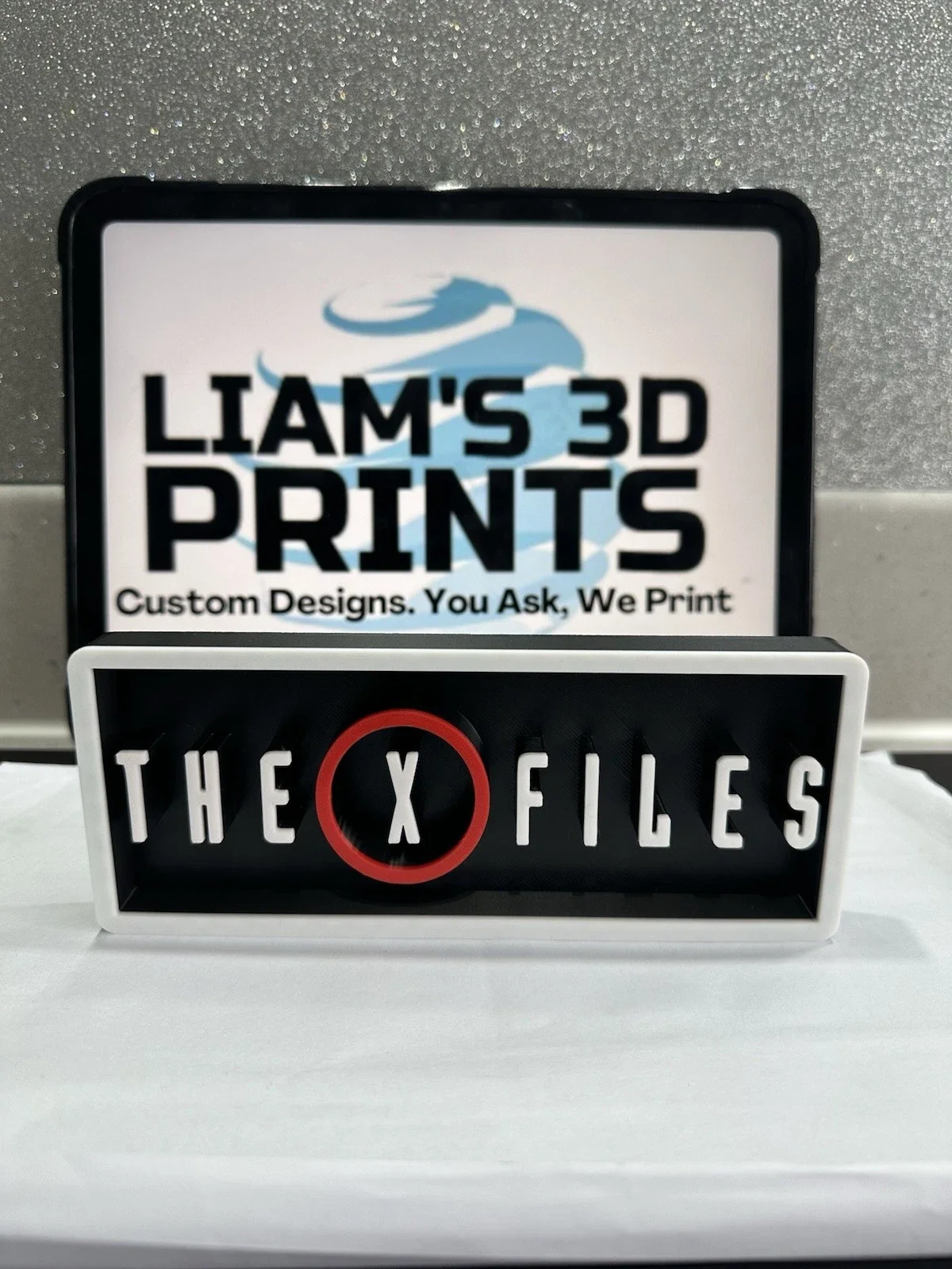 Decorative The X Files TV Show Logo Box Sign 3D Print Shelf Display 2 Sizes, изображение 3
