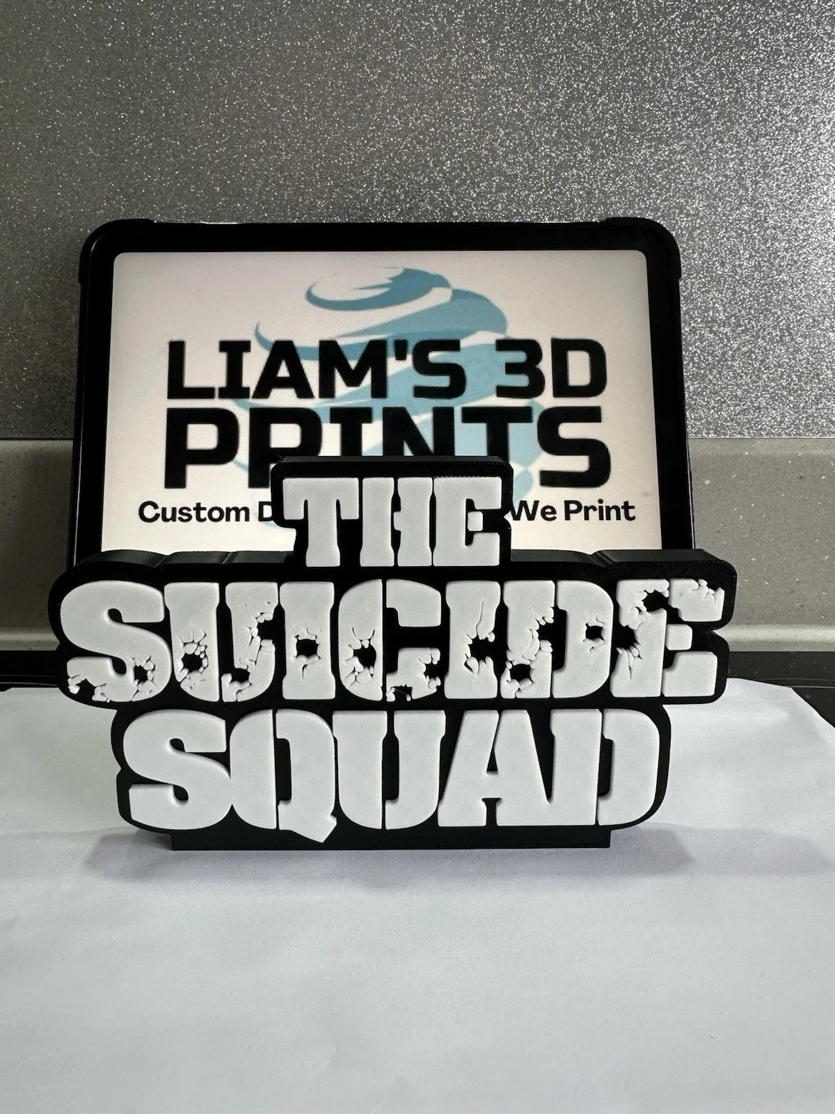 Decorative The Suicide Squad DC Logo 3D Print Wall Display, image 3