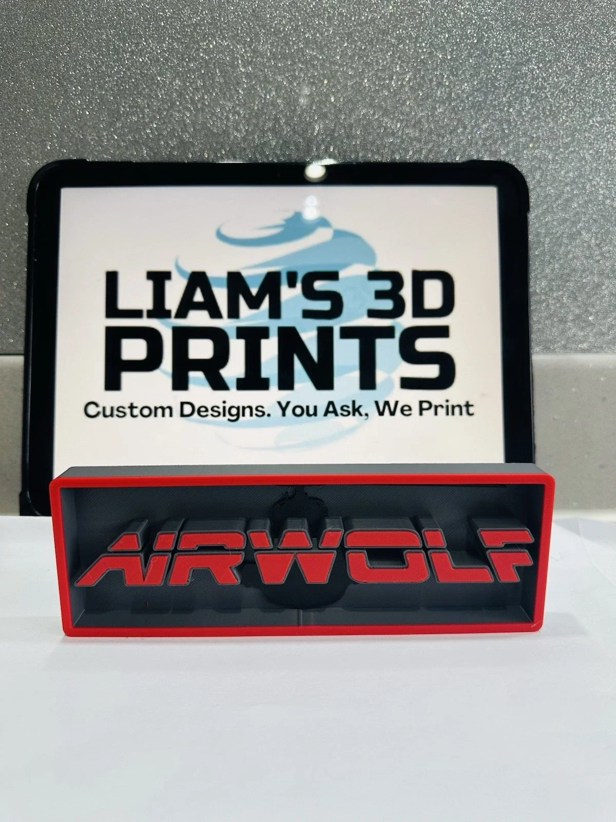 Decorative Airwolf Film Box Sign Logo Shelf Display 2 Sizes, image 2