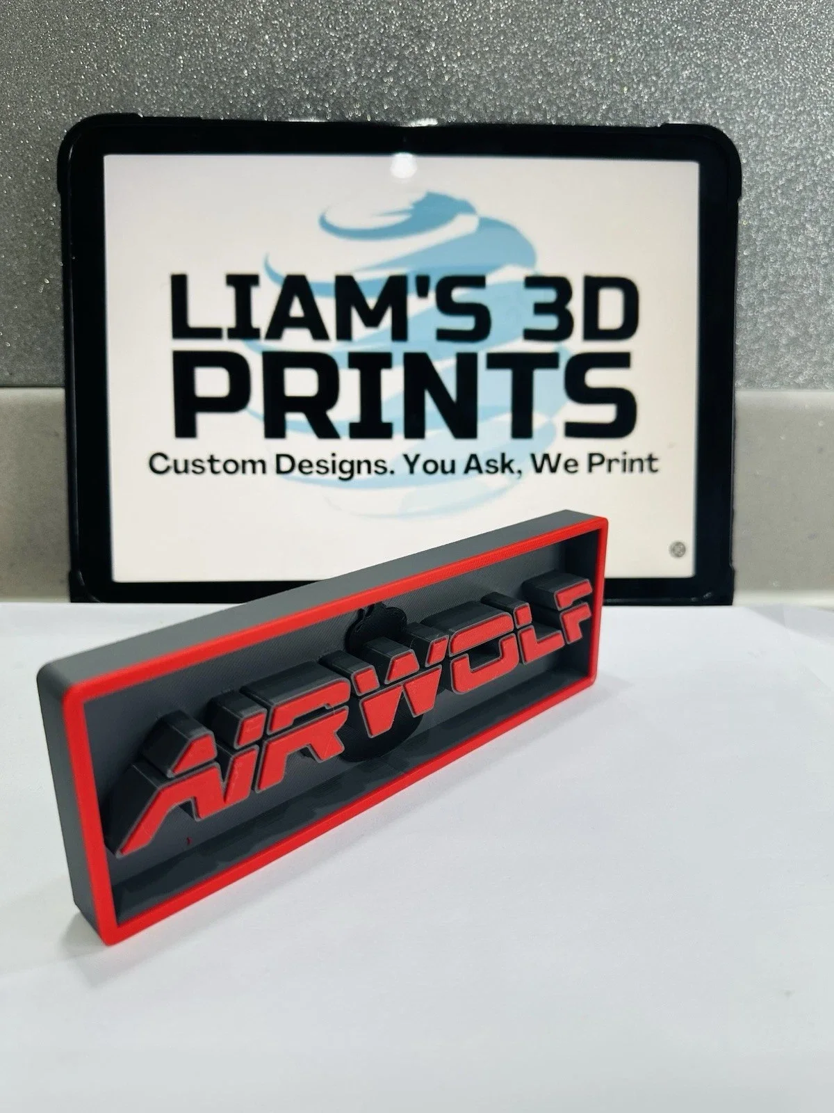 Decorative Airwolf Film Box Sign Logo Shelf Display 2 Sizes, image 3