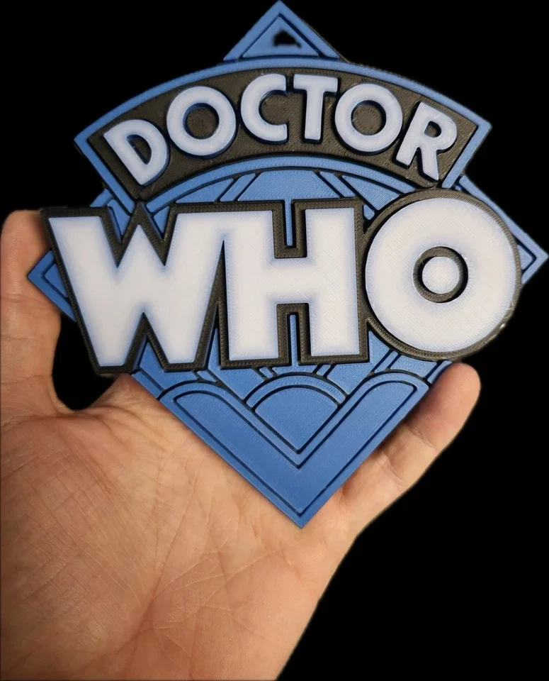 Decorative Doctor Who TV Show Logo Wall Plaque 3D Print, image 2