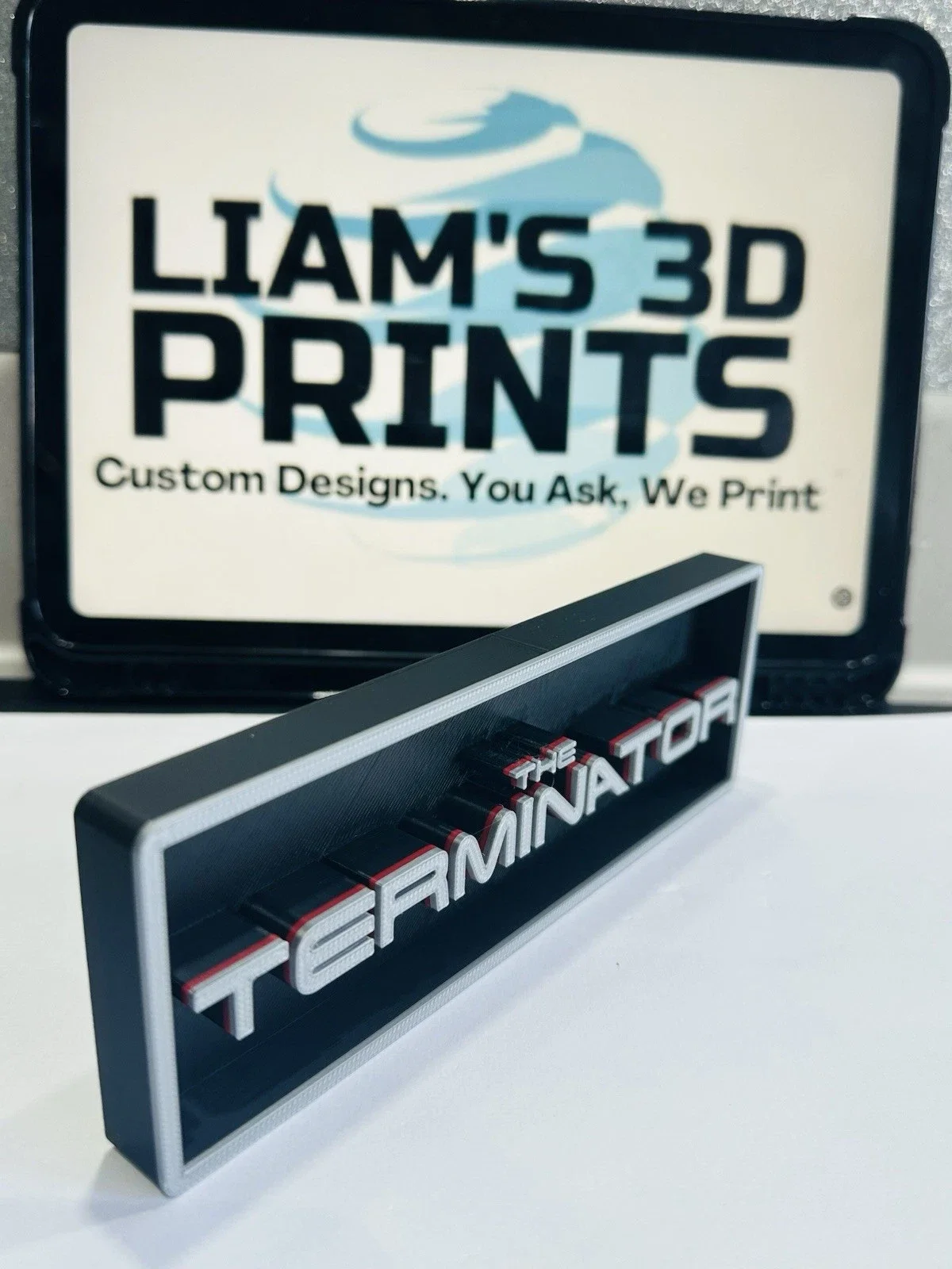 Decorative The Terminator Box Sign Shelf Wall Logo Display Film 3D Print 2 Sizes, изображение 3