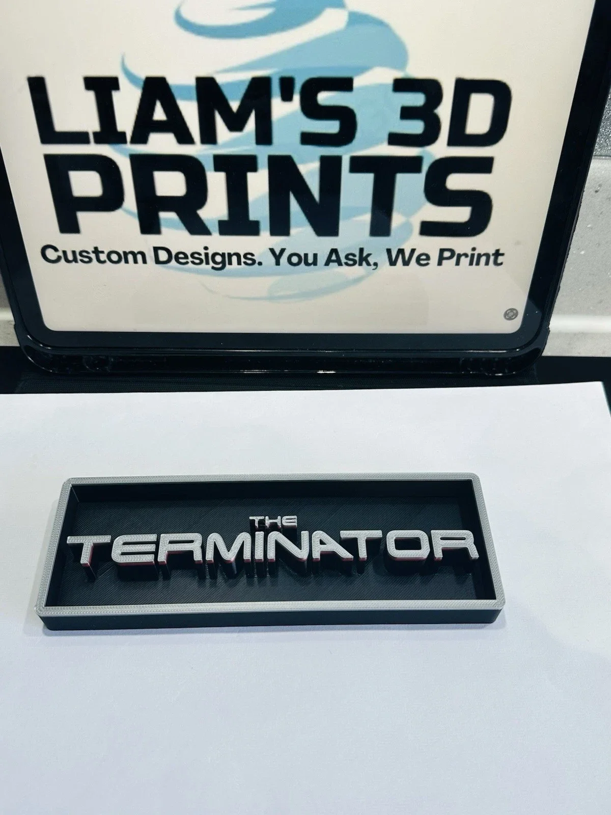 Decorative The Terminator Box Sign Shelf Wall Logo Display Film 3D Print 2 Sizes, изображение 4