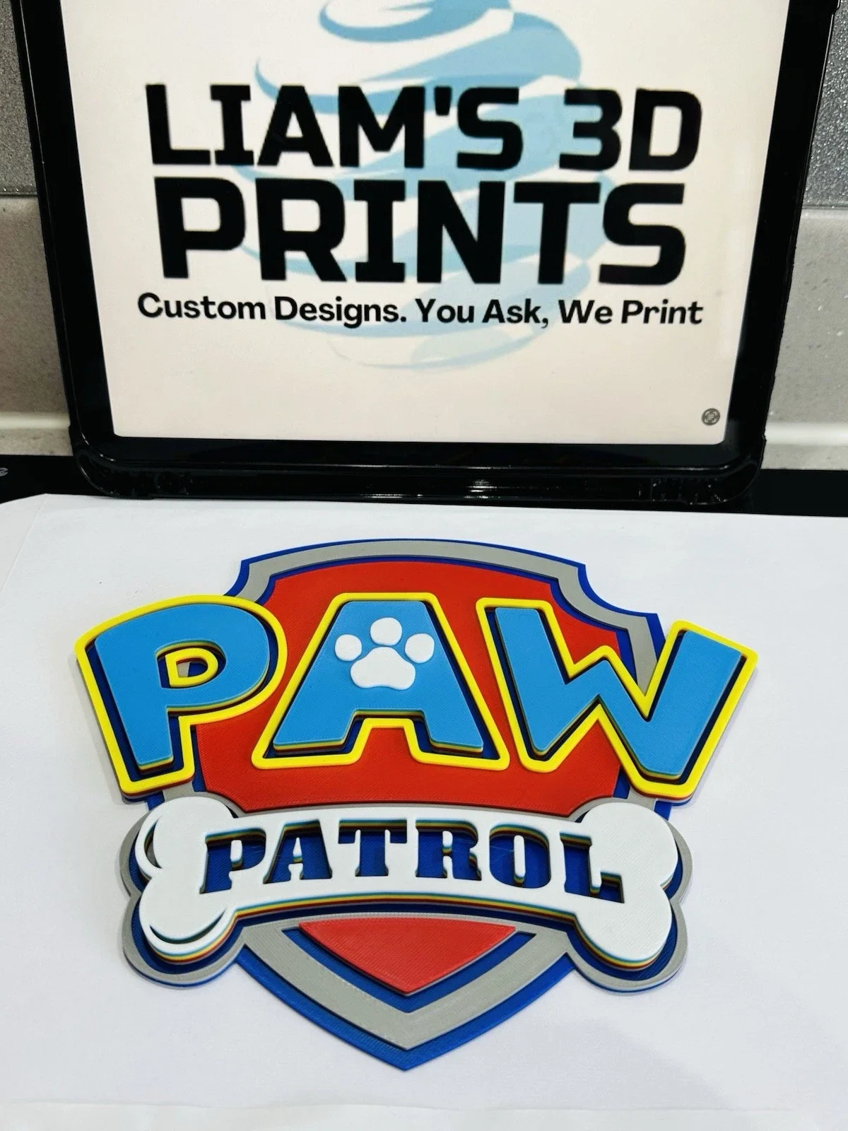 Decorative Paw Patrol TV Show Kids Logo Wall Plaque 3D Print, image 3