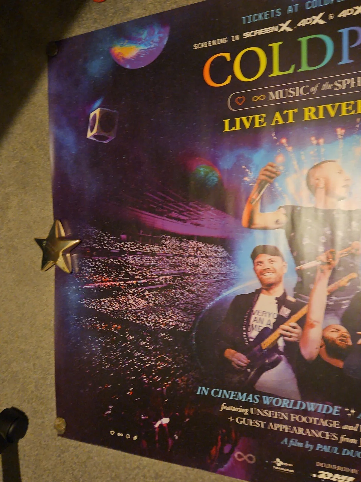 COLDPLAY LIVE AT RIVER PLATE QUAD POSTER ORIGINAL UK CINEMA MOVIE POSTER, изображение 5