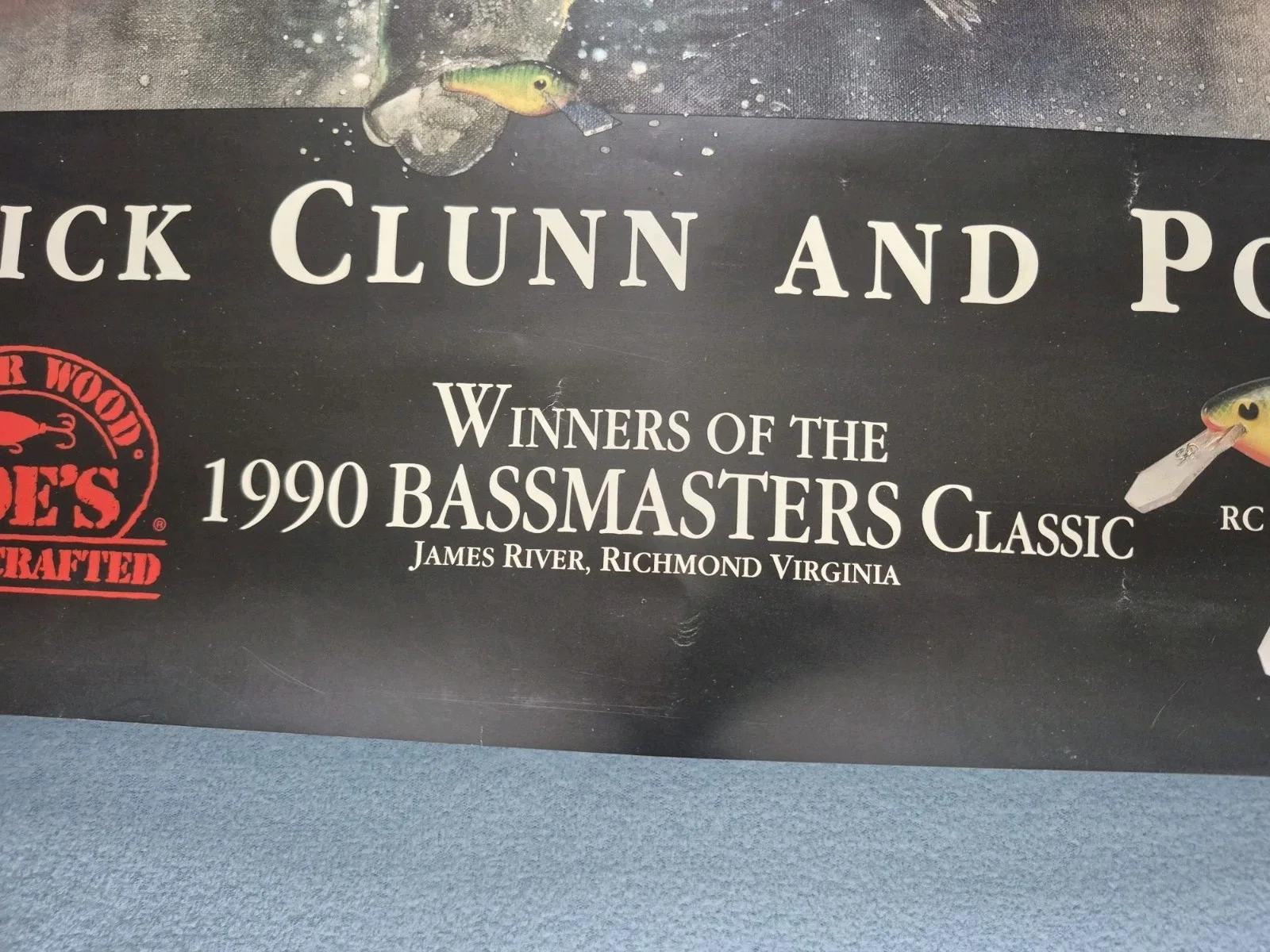 Rick Clunn Signed Poster 24 X 18 Excellent Cond Bassmaster 1990, image 5