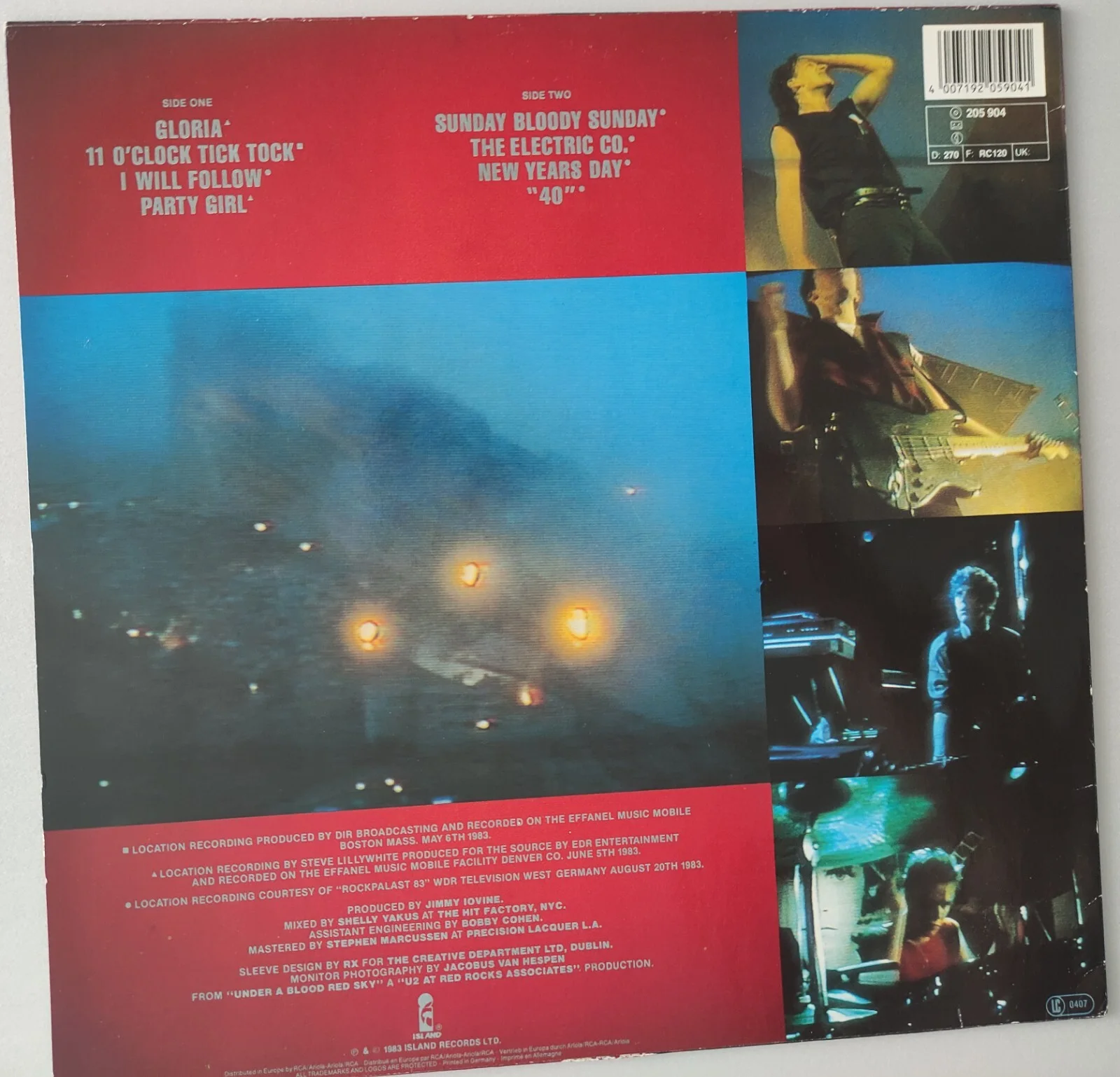 BONO - U2 Signed Autograph Album Record LP - Live "Under A Blood Red Sky", изображение 3