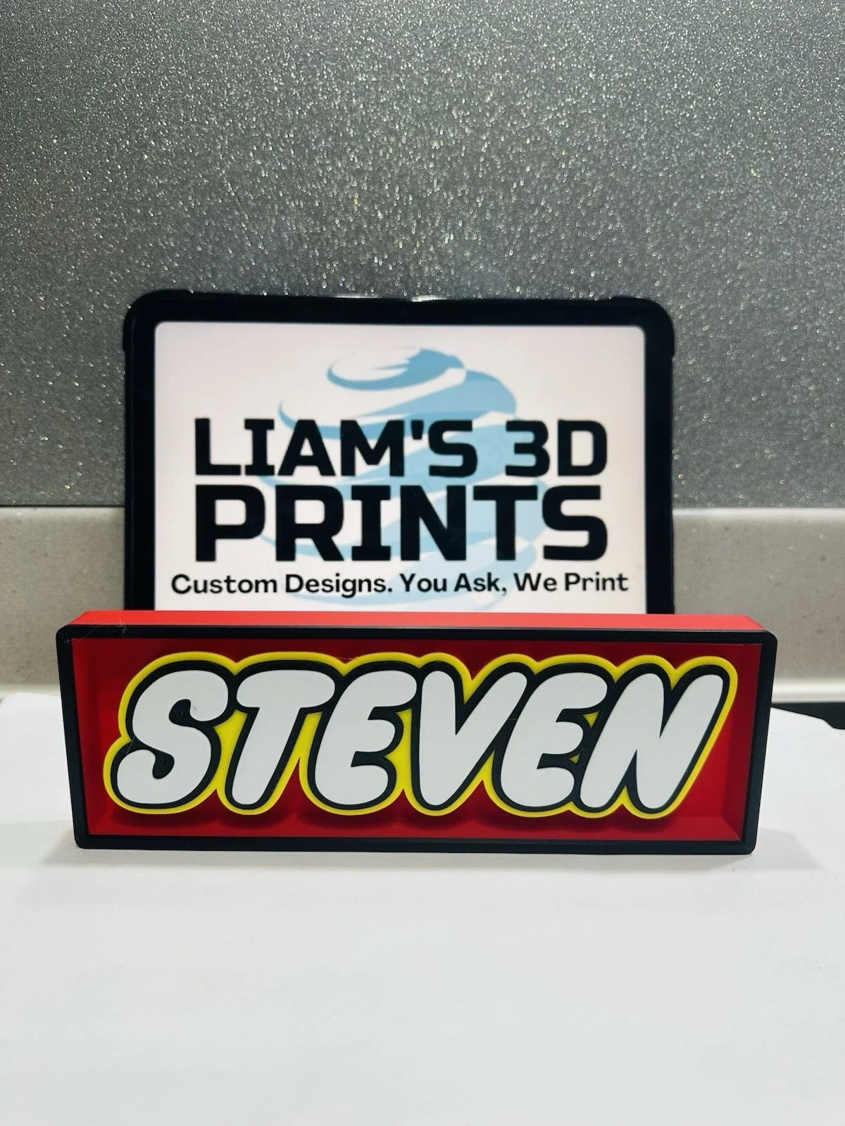 Decorative Customisable LEGO Bricks Logo 3D Print Box Sign Display Two Sizes, image 2