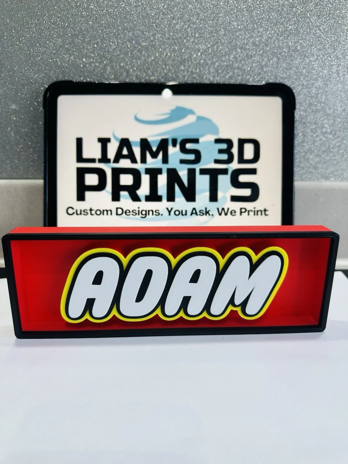 Decorative Customisable LEGO Bricks Logo 3D Print Box Sign Display Two Sizes, image 3