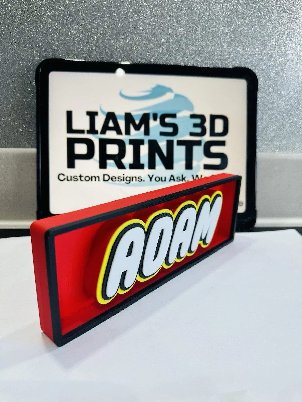 Decorative Customisable LEGO Bricks Logo 3D Print Box Sign Display Two Sizes, image 4