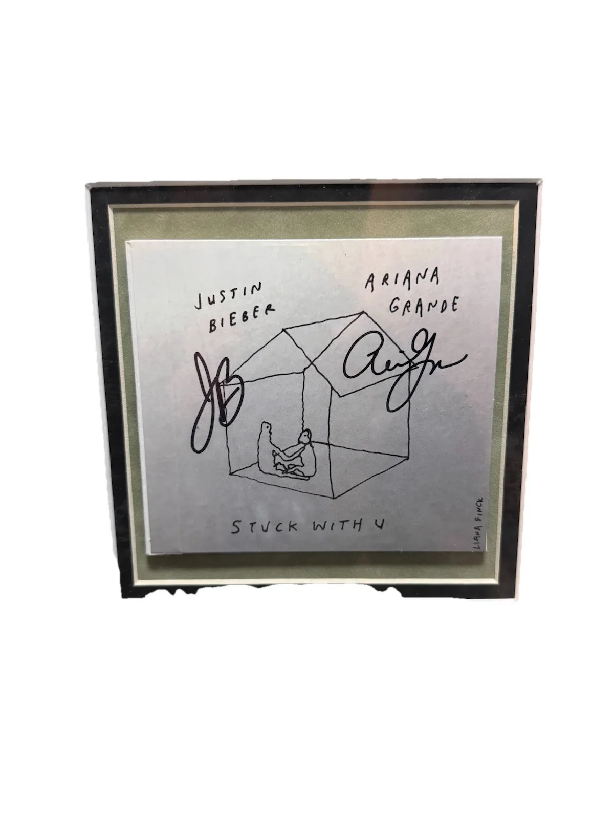 Justin Bieber and Ariana grande Signed CD With Photo Framed, image 3