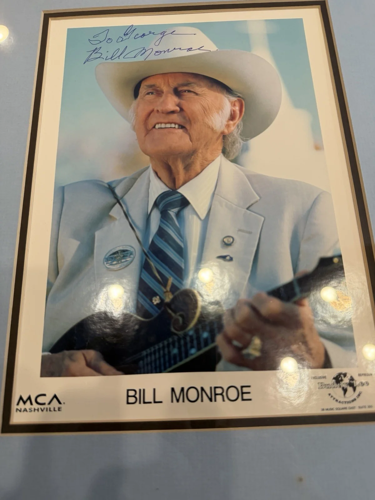 Bill Monroe 8x10 Signed Promo Photo Autograph! Father of Bluegrass! Country Opry, изображение 3