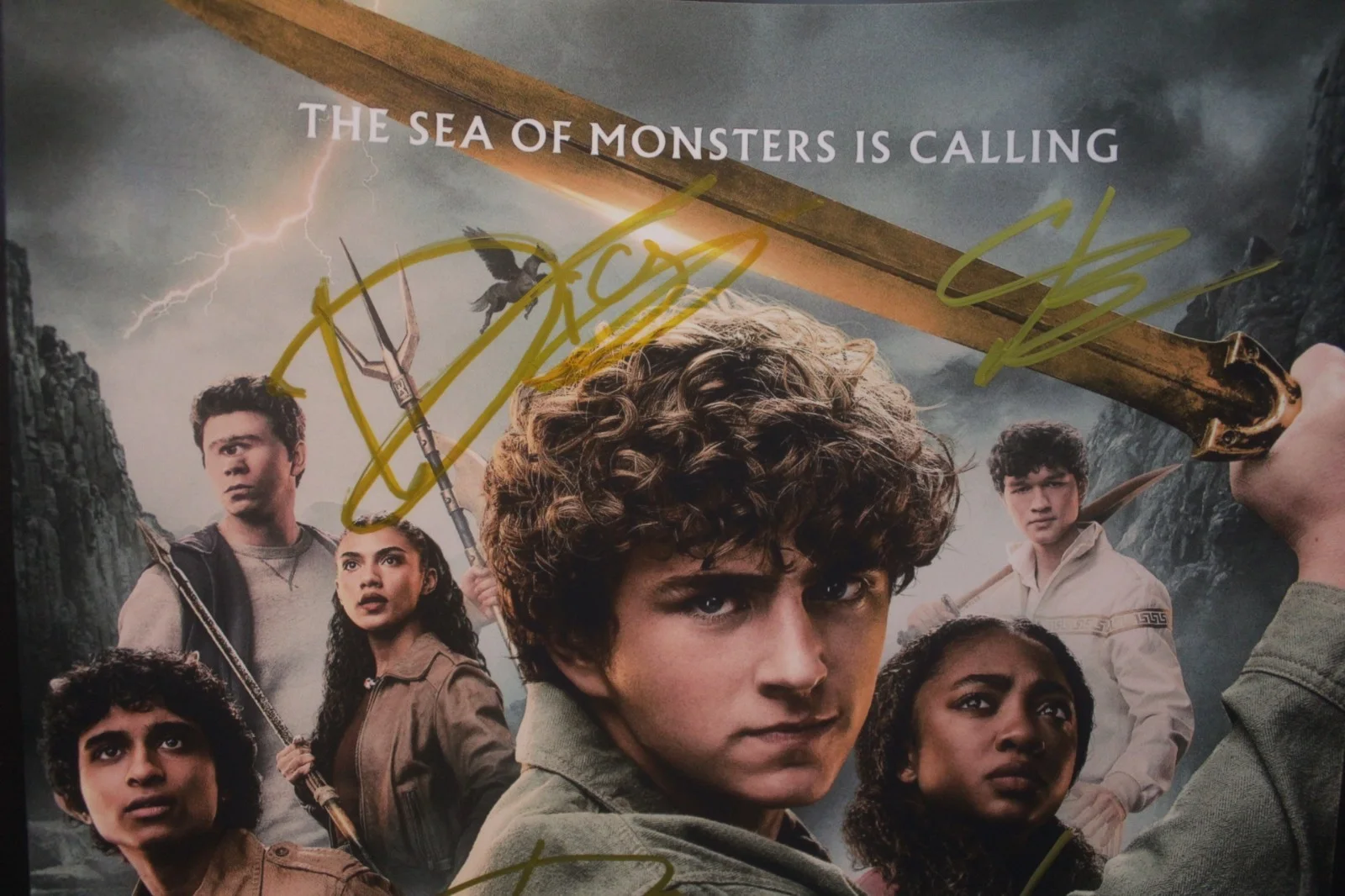 Walker Scobell, Leah Sava Jeffries, Aryan Simhadri, Charlie Bushne — Signed Poster - Percy Jackson and the Olympians - - TV Series, 11x17 +COA, image 5