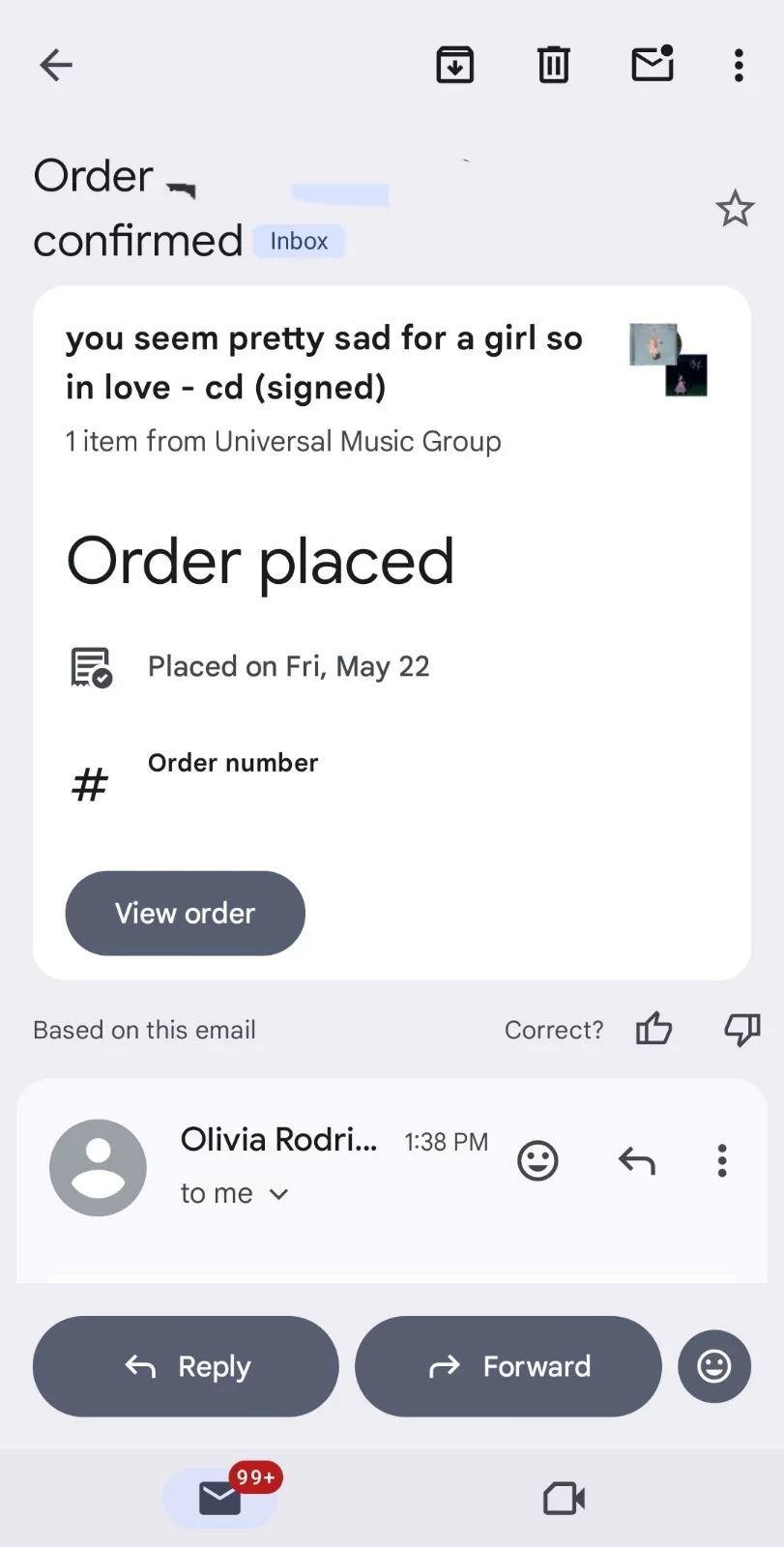 SIGNED Olivia Rodrigo CD - You Seem Pretty Sad For A Girl So In Love PRESALE, изображение 2