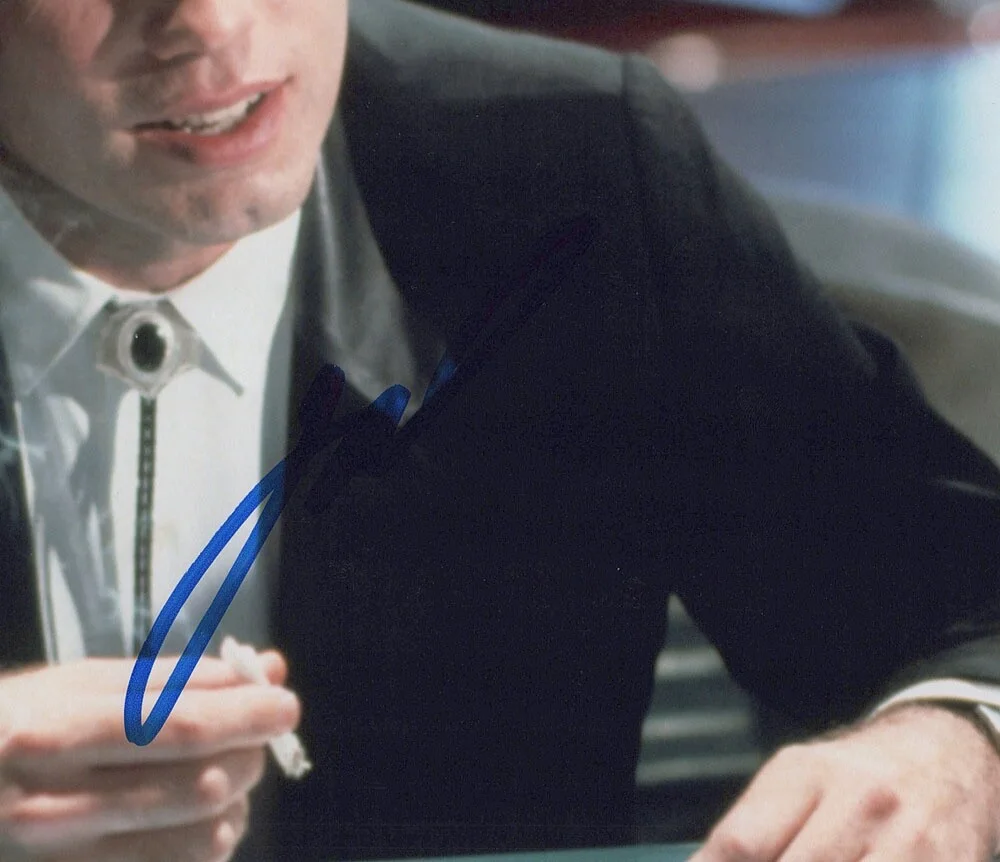 JOHN TRAVOLTA — John Travolta signed "PULP FICTION" 8x10 Photo c AUTOGRAPH Vincent Vega JSA COA, изображение 5