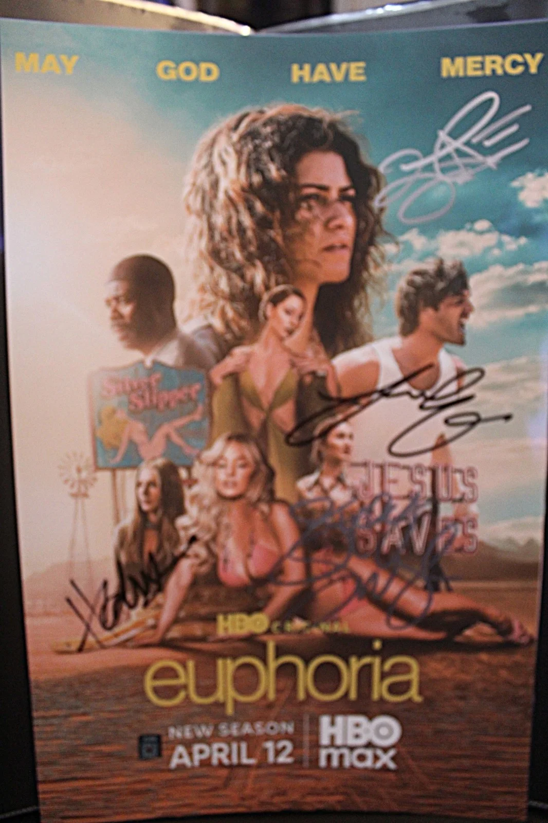 Zendaya, Hunter Schafer, Jacob Elordi, Sydney Sweeney — Signed Poster - Euphoria - TV Series - Sydney Sweeney, 11x17 +COA, изображение 2