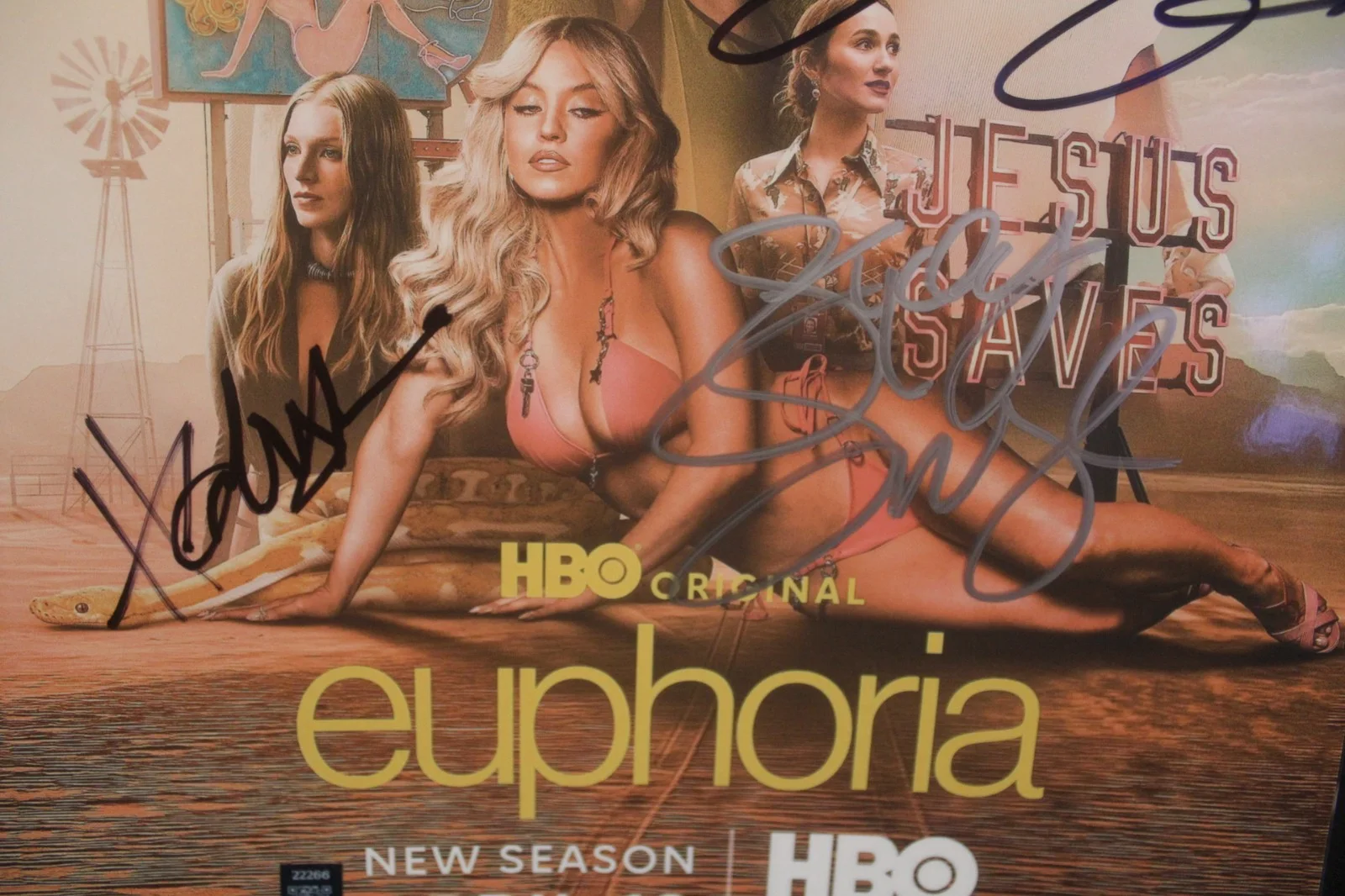Zendaya, Hunter Schafer, Jacob Elordi, Sydney Sweeney — Signed Poster - Euphoria - TV Series - Sydney Sweeney, 11x17 +COA, изображение 4