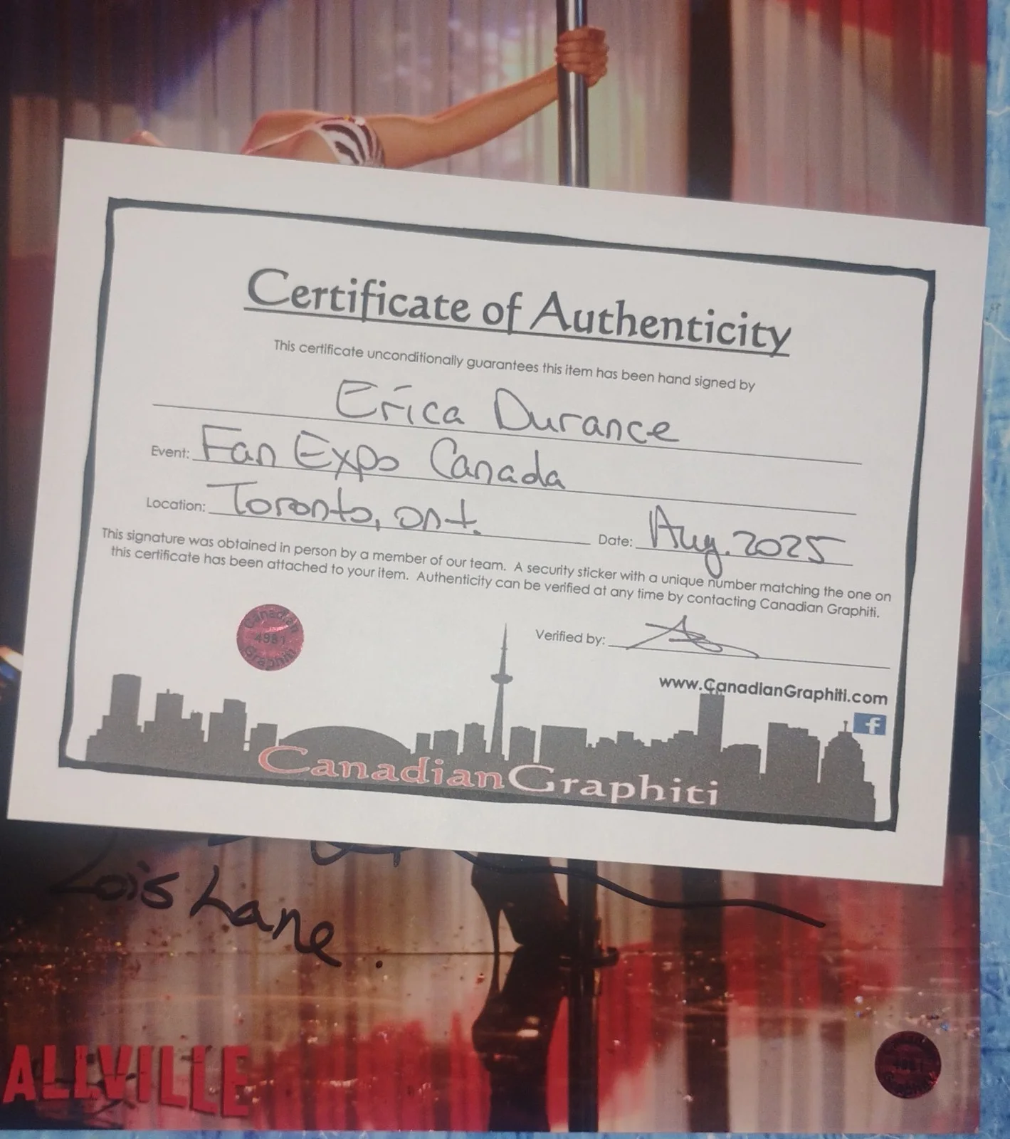 Erica Durance Hand Signed 8x10 Photo OPix COA Smallville NO US TARIFFS, изображение 5