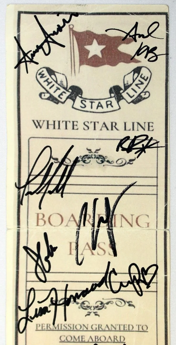 TITANIQUE Off-Broadway Cast Signed Stage Used Prop Titanic Ticket Boarding Pass, image 2