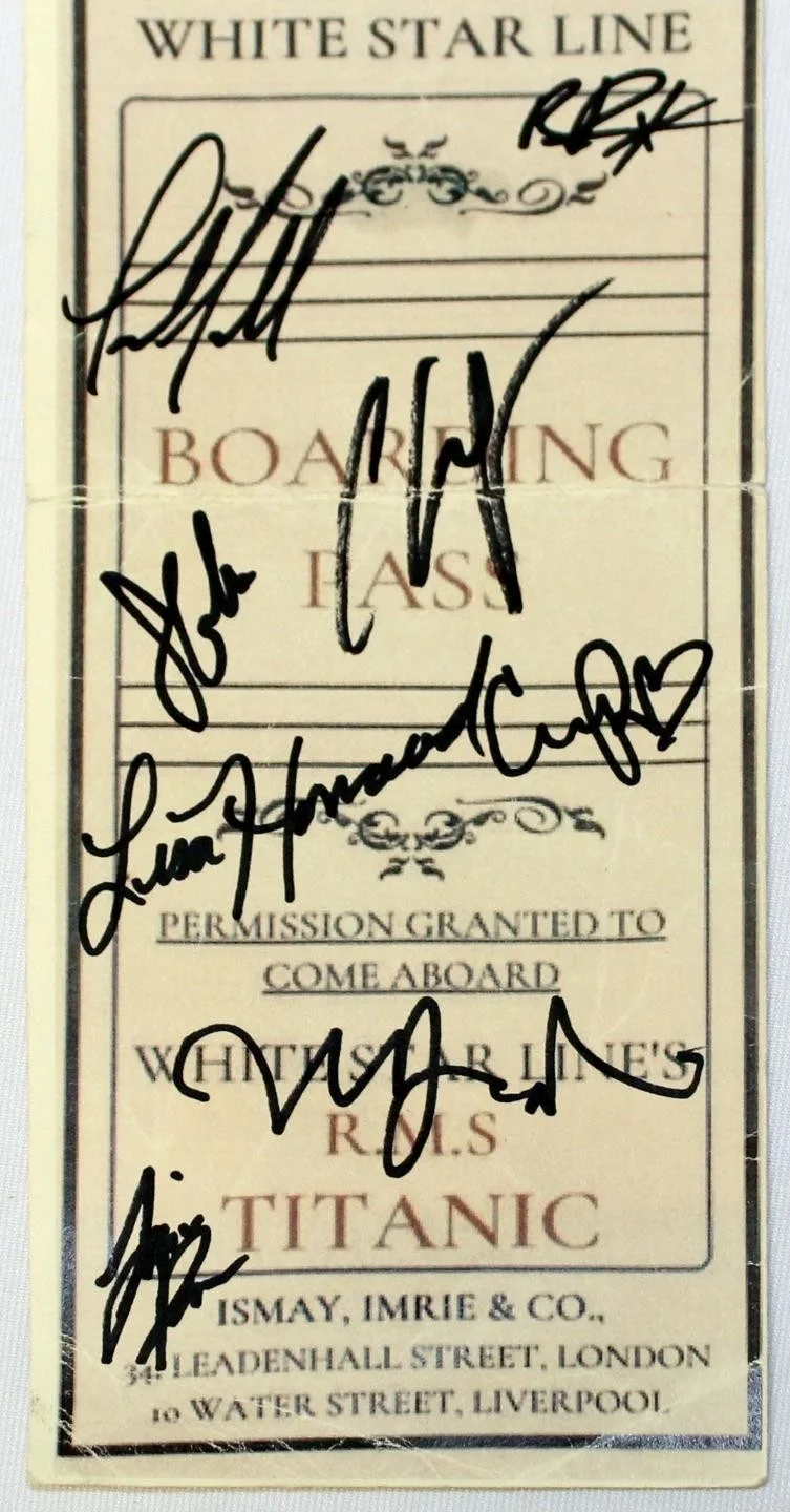 TITANIQUE Off-Broadway Cast Signed Stage Used Prop Titanic Ticket Boarding Pass, image 3