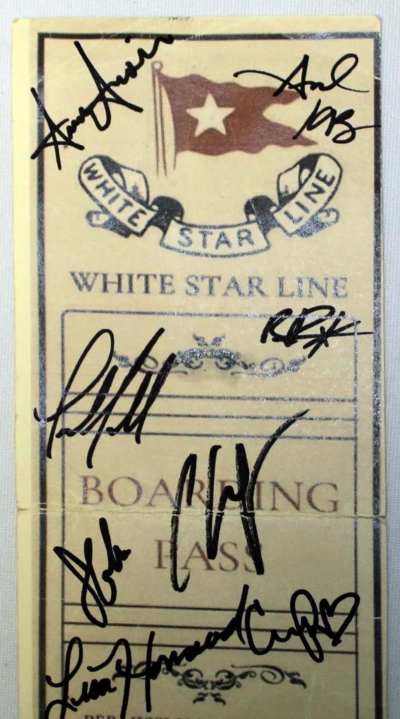 TITANIQUE Off-Broadway Cast Signed Stage Used Prop Titanic Ticket Boarding Pass, image 4