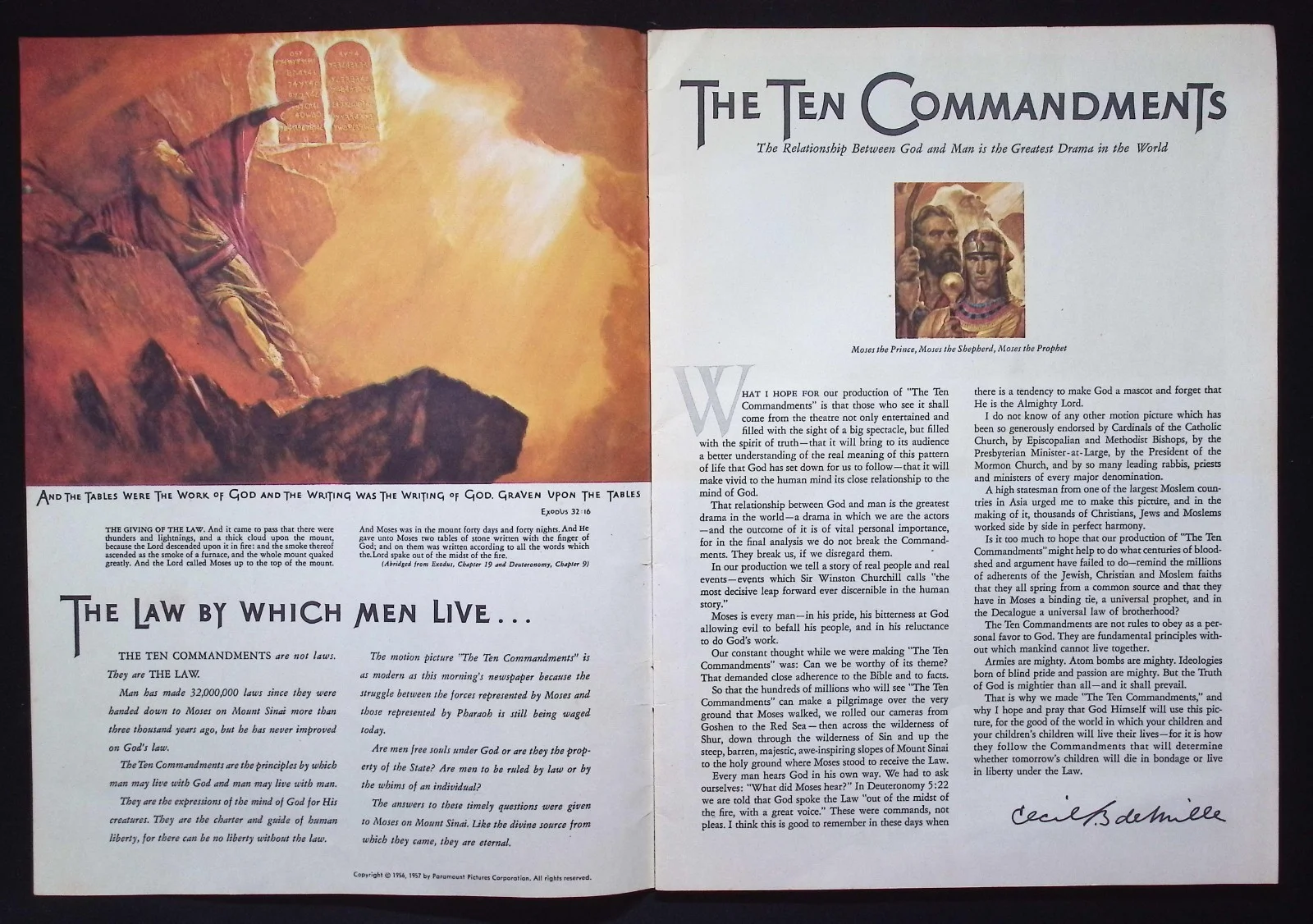 The Ten Commandments by Cecil B. DeMille, 1957 Souvenir Book, Charlton Heston, изображение 3