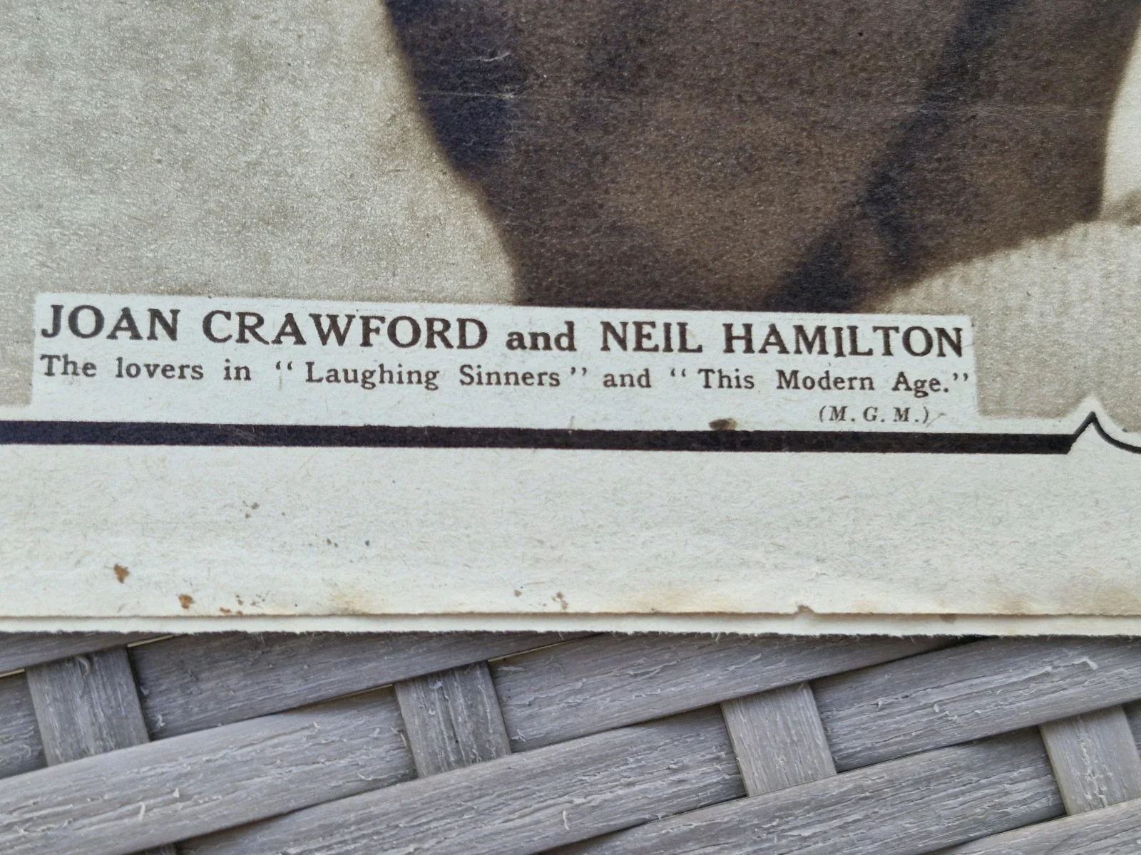 "JOAN CRAWFORD/NEIL HAMILTON " PICTURE SHOW ART SUPPLEMENT 1932, image 2