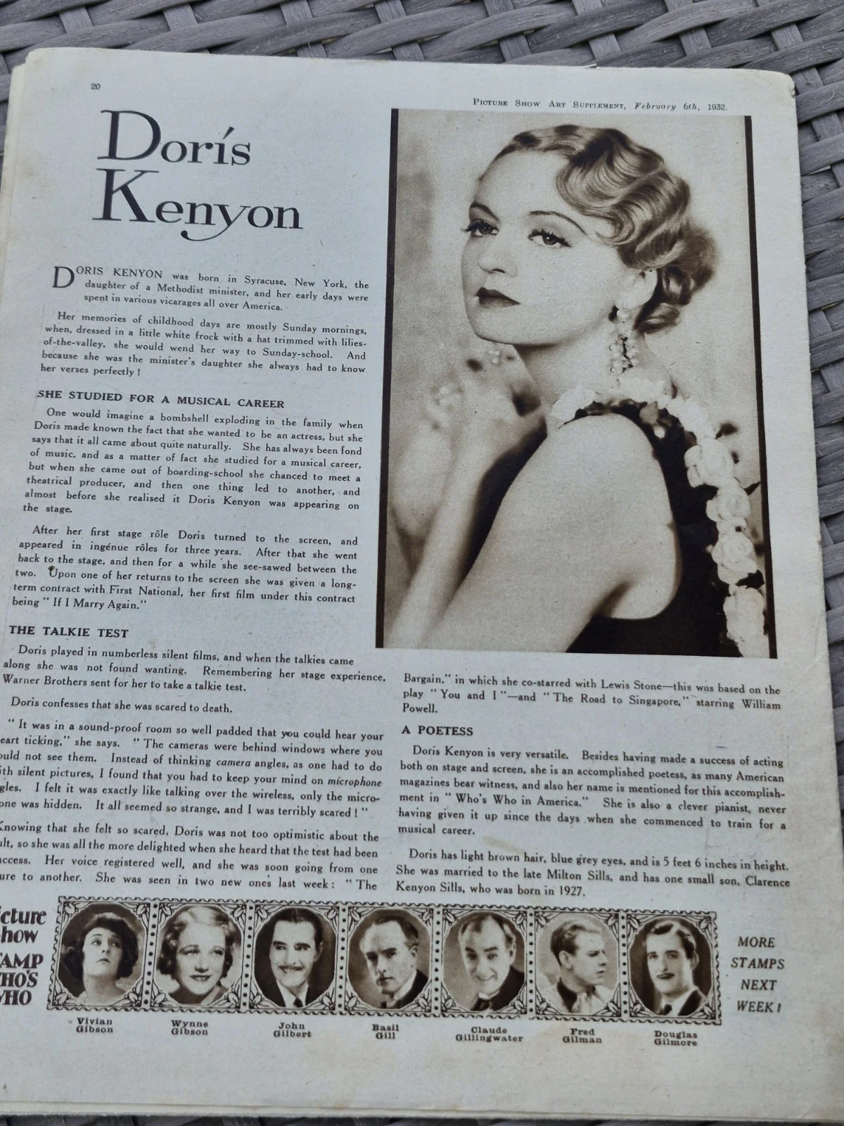 "JOAN CRAWFORD/NEIL HAMILTON " PICTURE SHOW ART SUPPLEMENT 1932, image 3