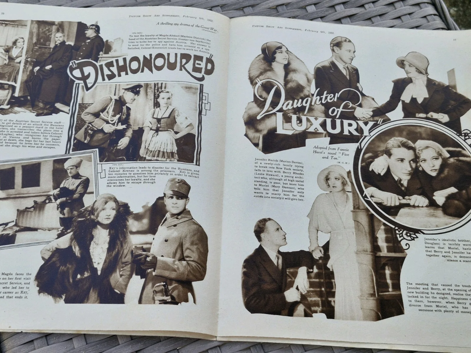 "JOAN CRAWFORD/NEIL HAMILTON " PICTURE SHOW ART SUPPLEMENT 1932, image 5
