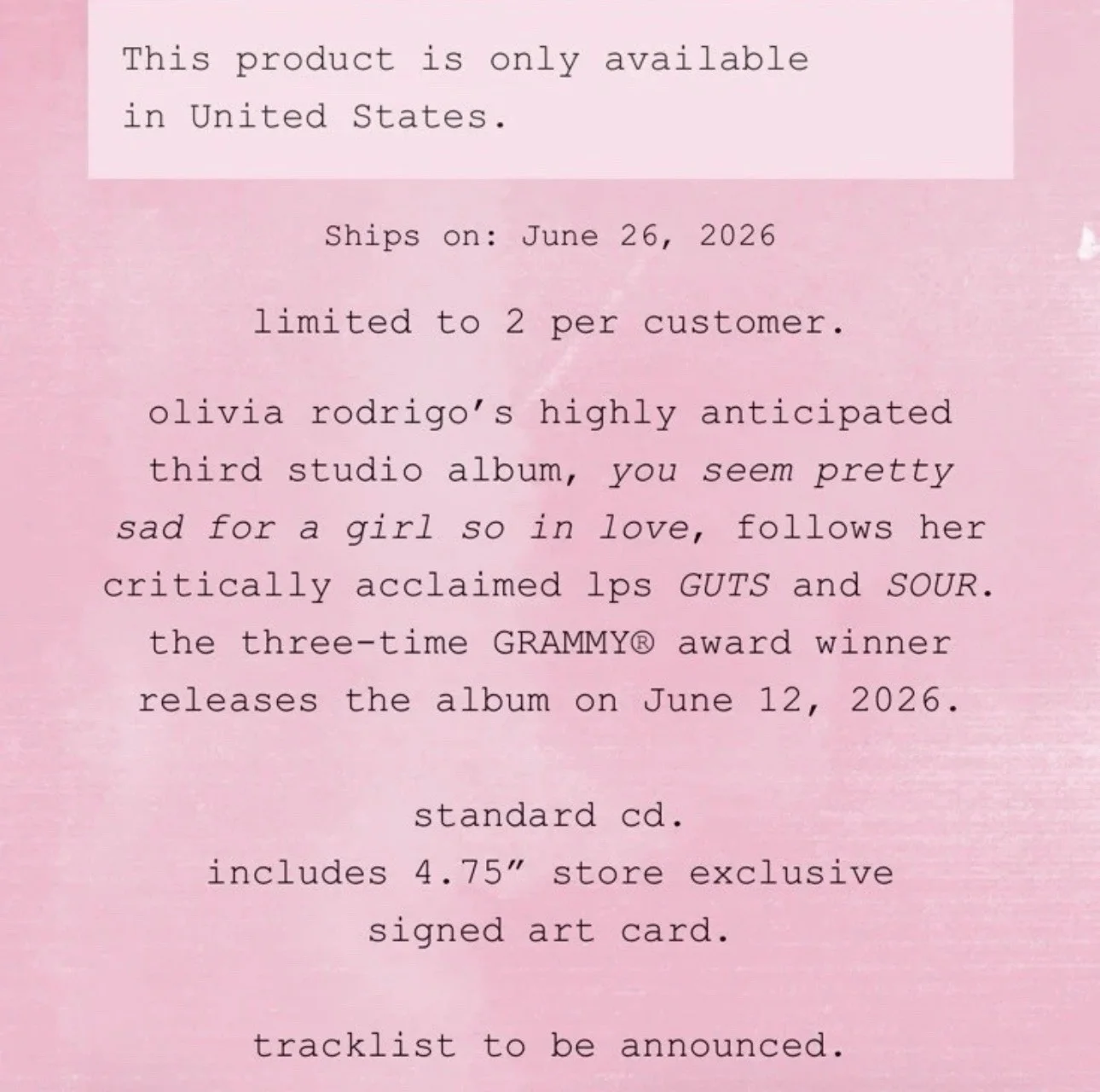 Olivia Rodrigo - You Seem Pretty Sad For a Girl So in Love SIGNED CD ✅PRESALE✅, изображение 2