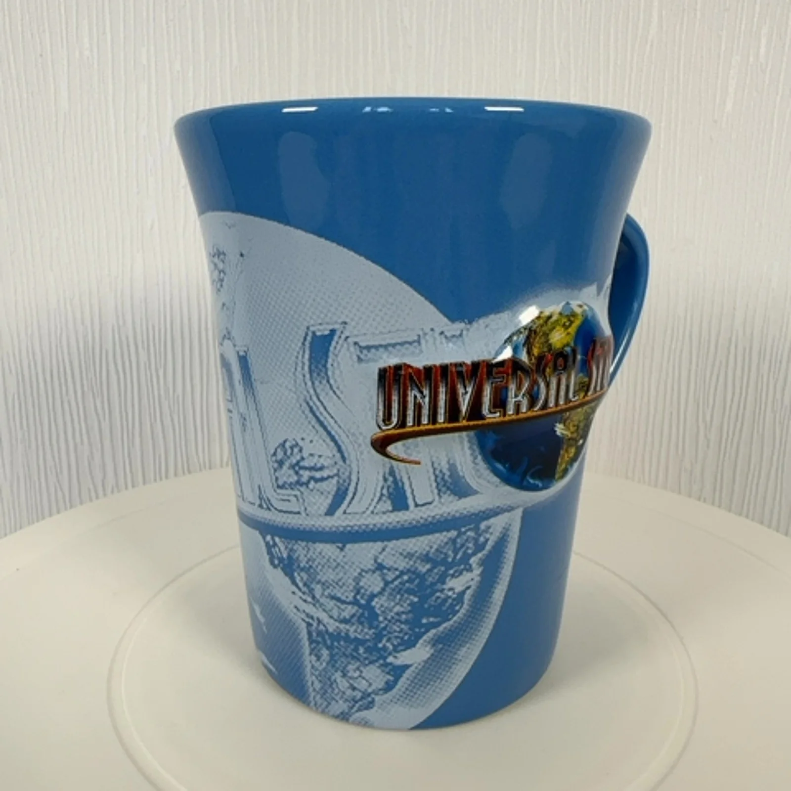 Universal Studios Mug Theme Park Blue Ceramic Large 2009 Souvenir Cup, image 2