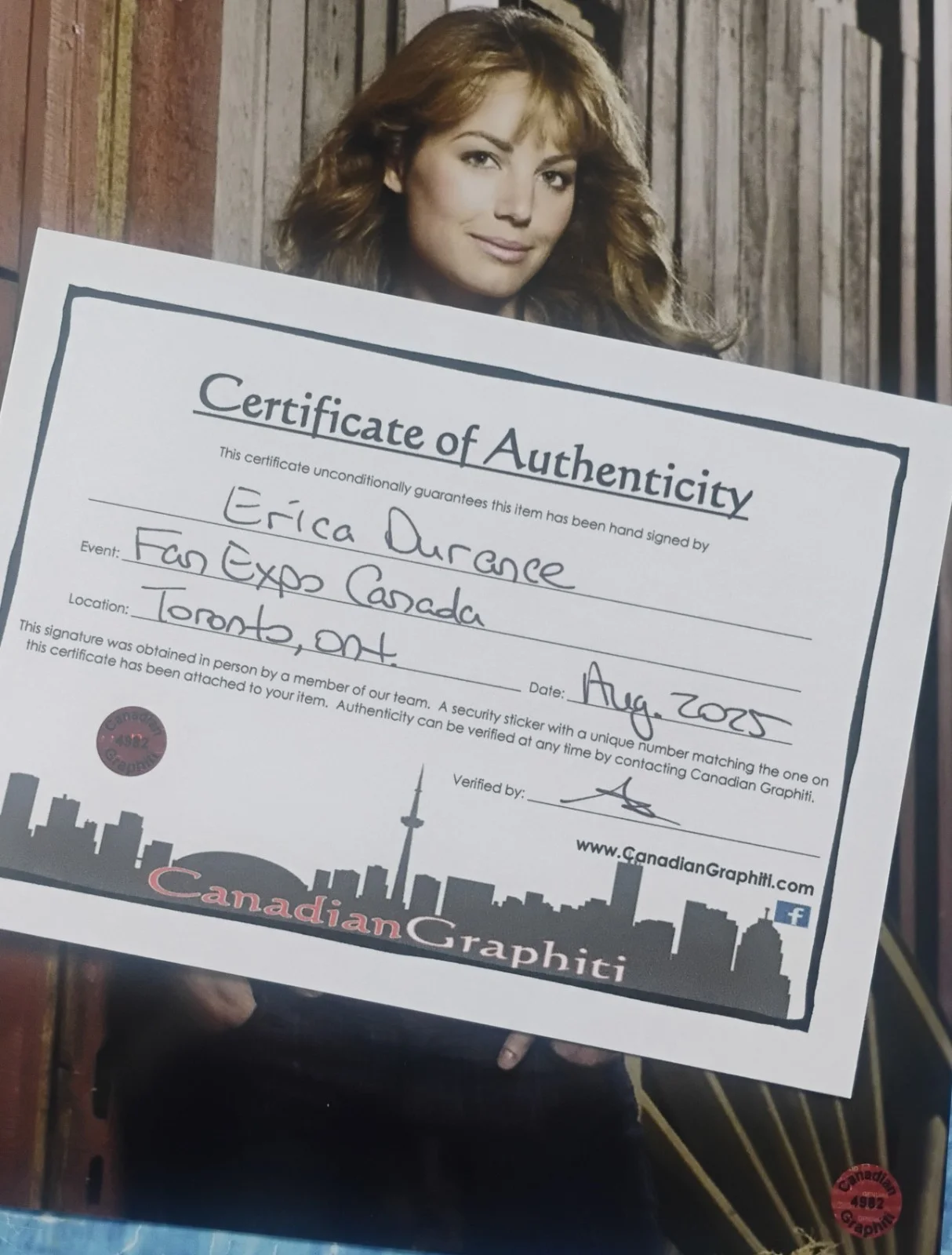 Erica Durance Hand Signed 8x10 Photo OPix COA Smallville NO US TARIFFS, изображение 5