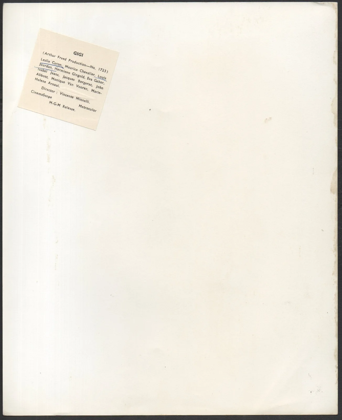 GIGI 1951 Leslie Caron, Louis Jourdan, Isabel Jeans 4 10x8 STILLS, изображение 2