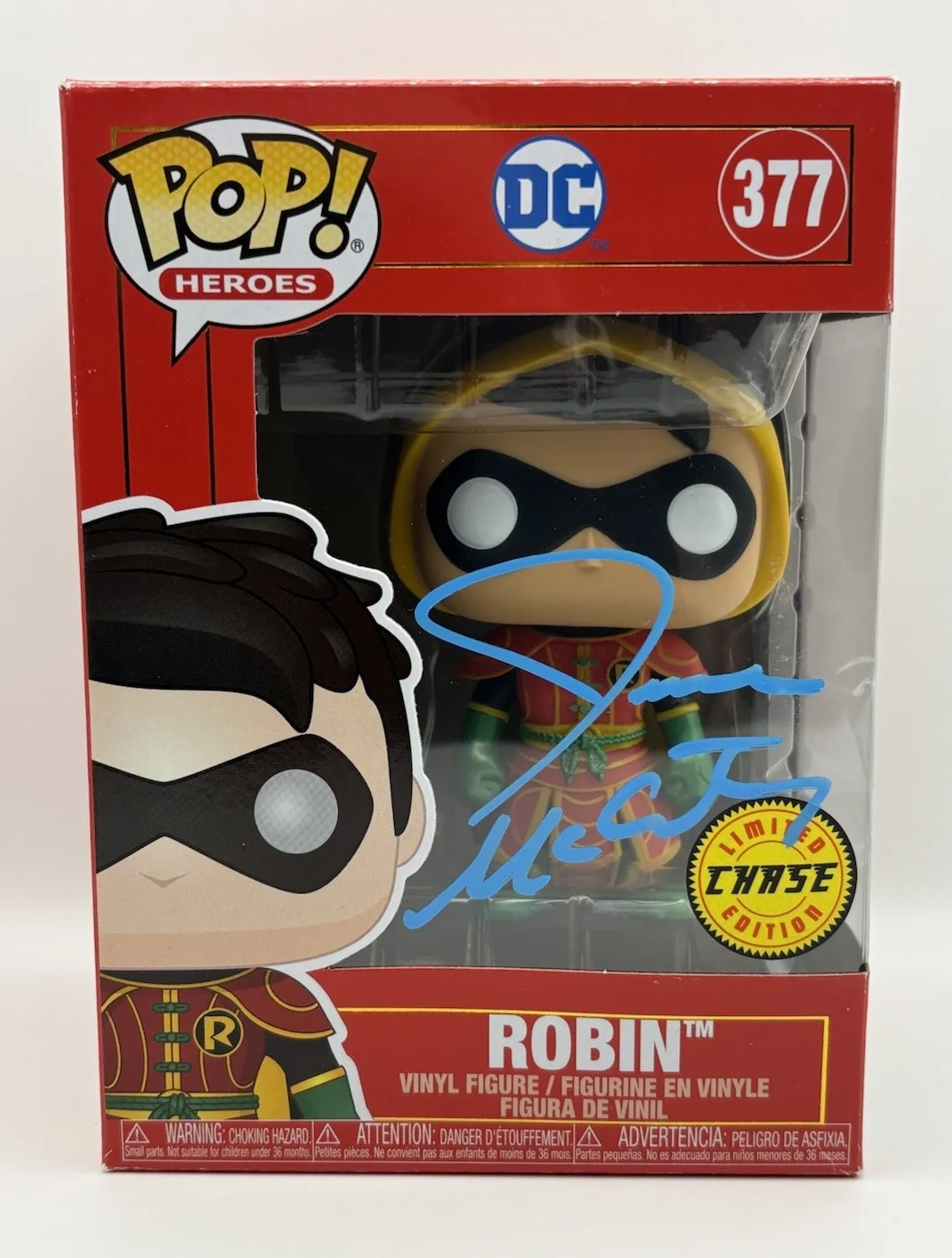 Jesse McCartney — Jesse McCartney Signed Autograph Robin Chase Funko POP! Figure Young Justice JSA, изображение 2
