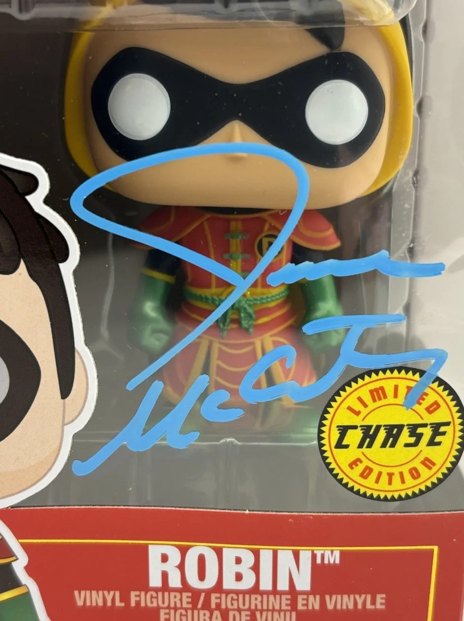 Jesse McCartney — Jesse McCartney Signed Autograph Robin Chase Funko POP! Figure Young Justice JSA, изображение 3