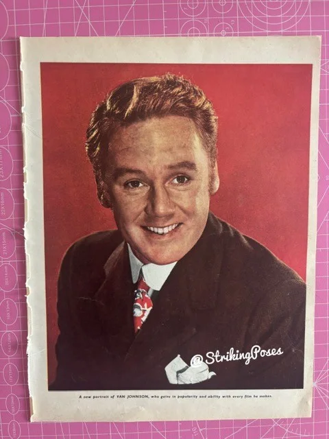 Vintage Magazine Clipping 1950s GLORIA TALBOTT VAN JOHNSON film stars 8x19 5/6, изображение 2
