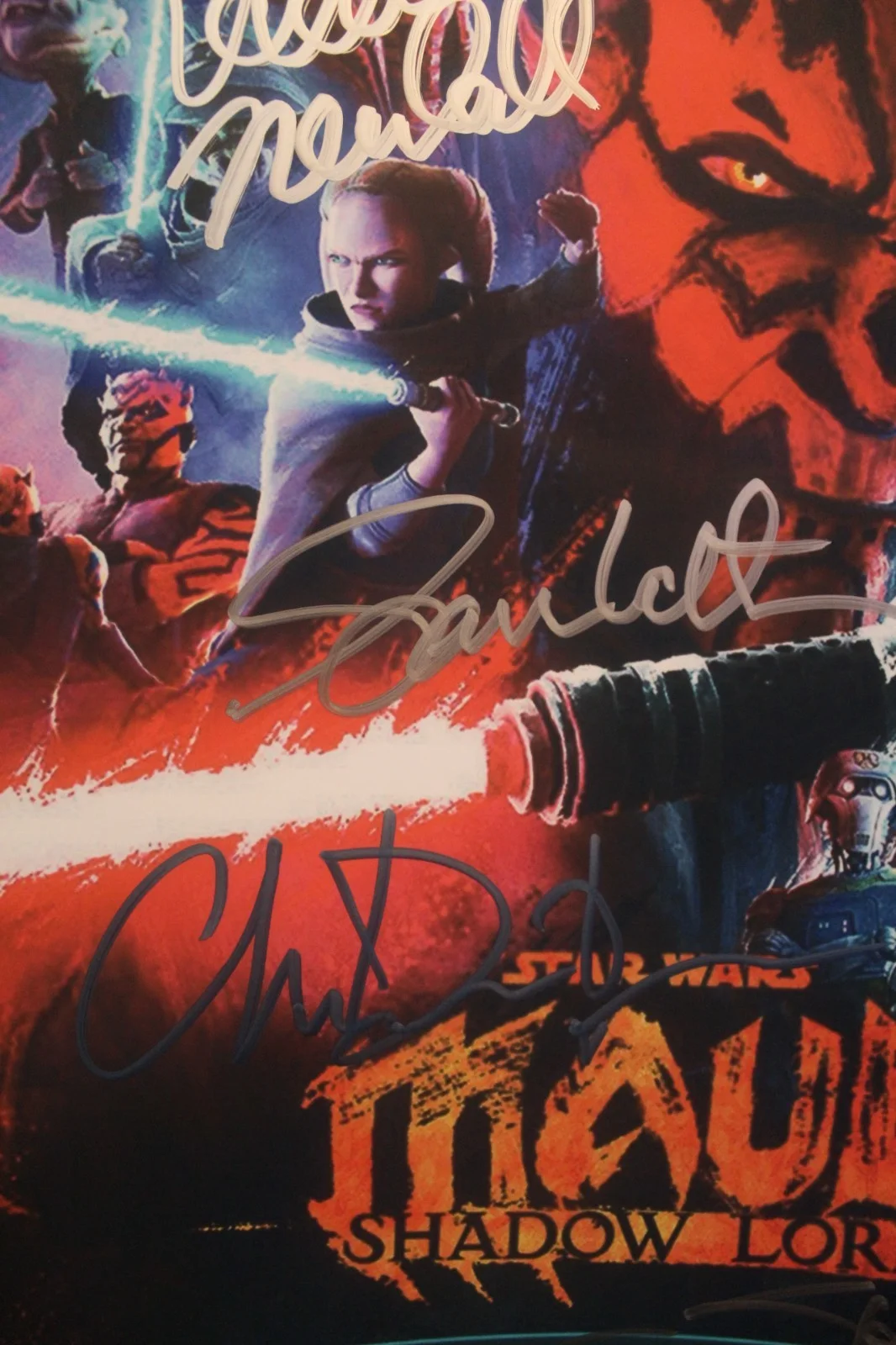 Sam Witwer, Richard Ayoade, Chris Diamantopoulos, Vanessa Marshal — Signed Poster - Star Wars- Maul, Shadow Lord - TV Series - 11x17 +COA, image 2