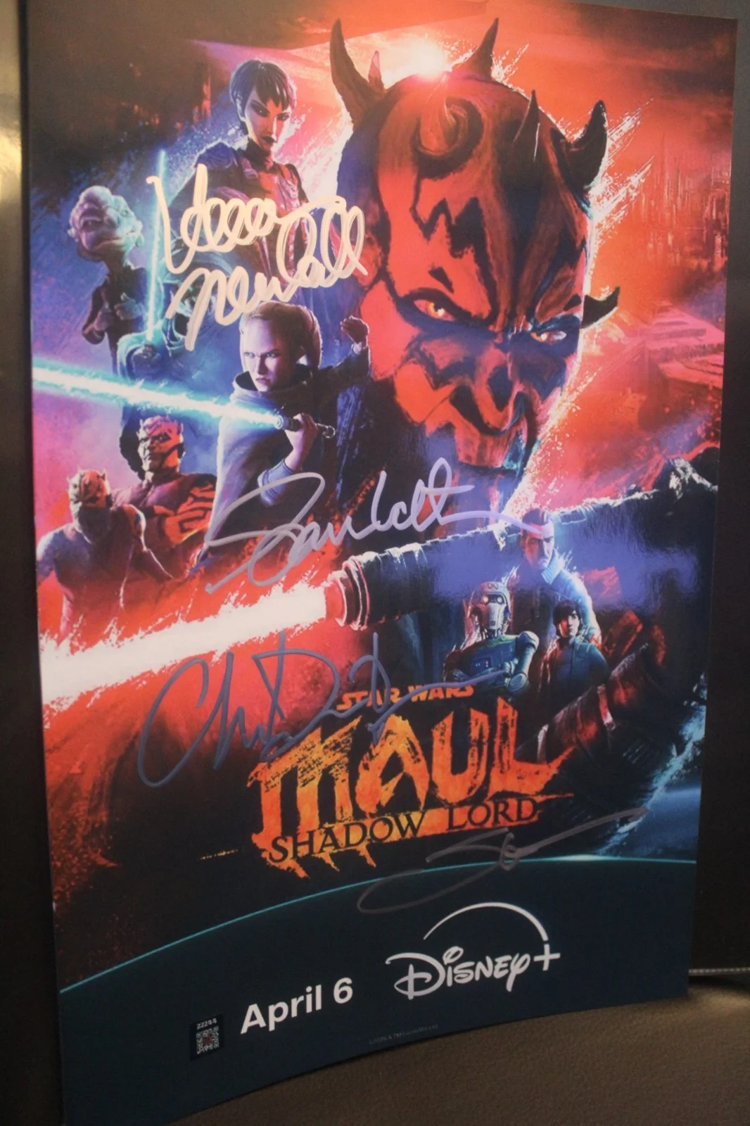 Sam Witwer, Richard Ayoade, Chris Diamantopoulos, Vanessa Marshal — Signed Poster - Star Wars- Maul, Shadow Lord - TV Series - 11x17 +COA, image 4
