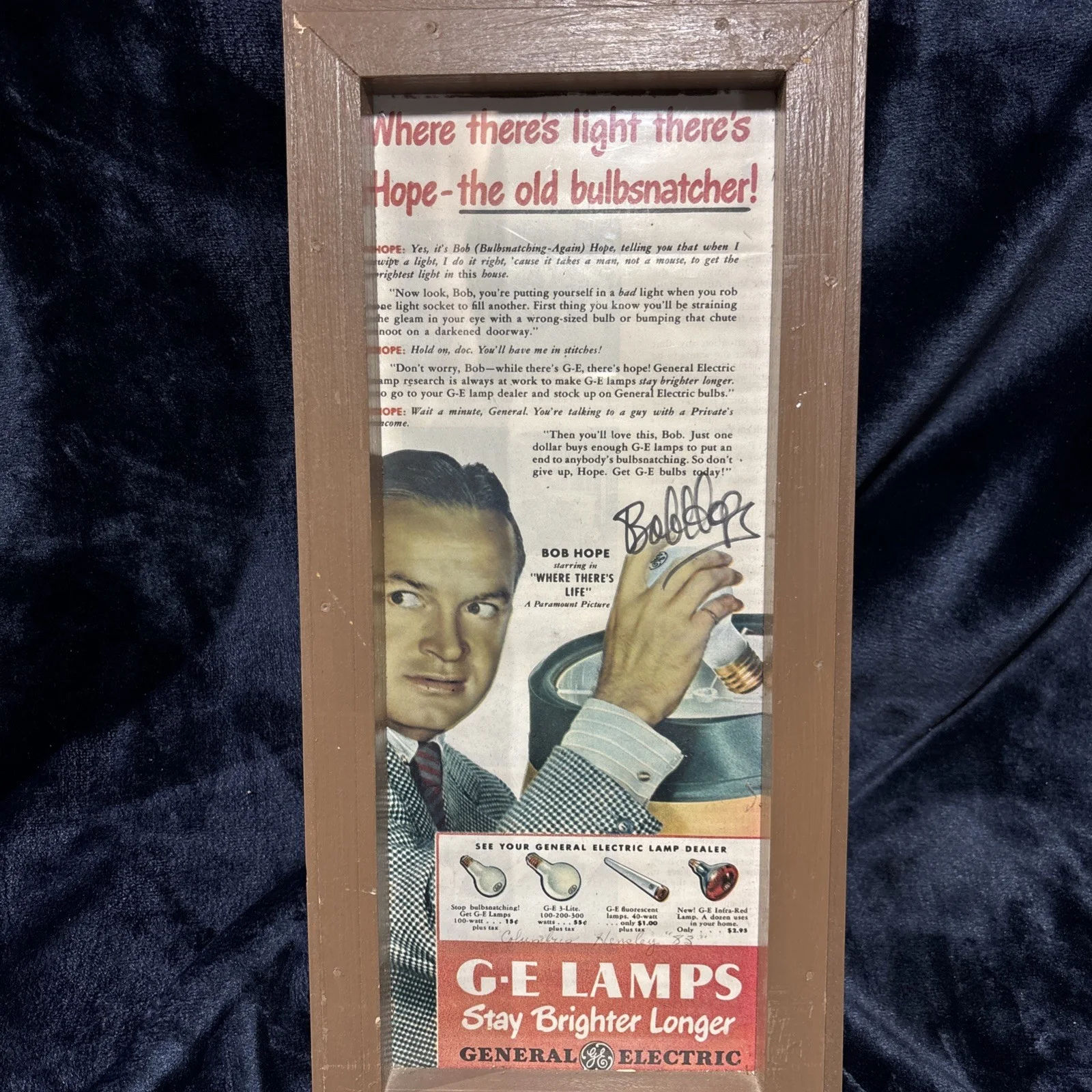 Bob Hope — Bob Hope Signed Autographed Vintage Movie Ad The Paleface With RARE
